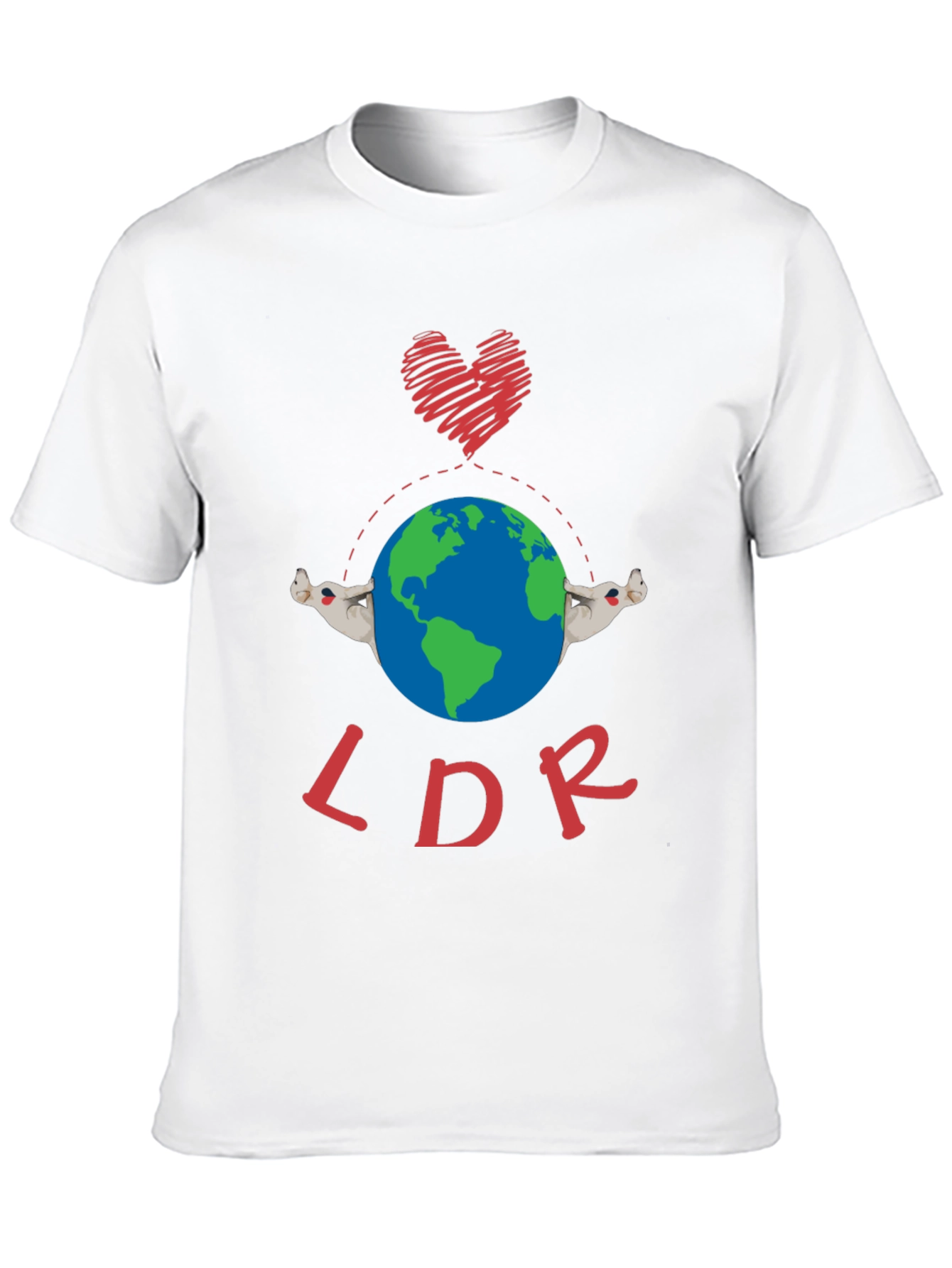 Black LDR Heart & Globe Graphic T-Shirt view 10