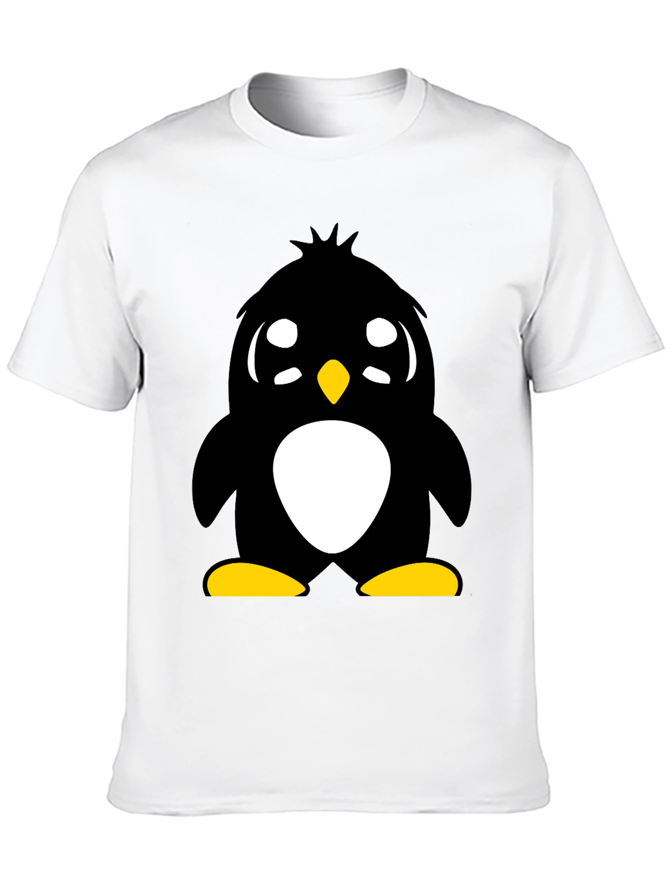 Black Cute Penguin Graphic Tee - Unisex Black T-Shirt view 10