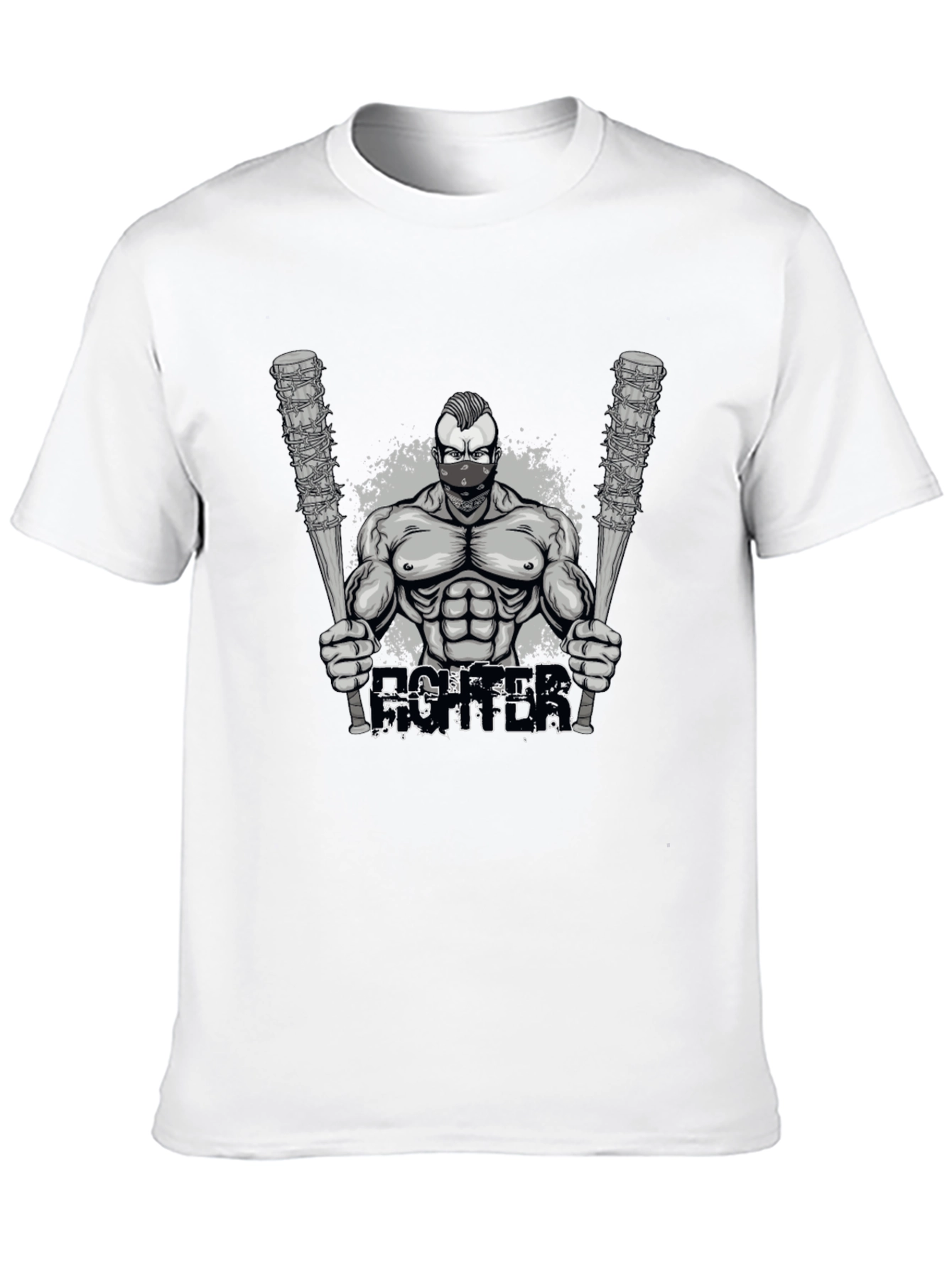 Black Fighter Graphic T-Shirt - Men's Black Tee view 10