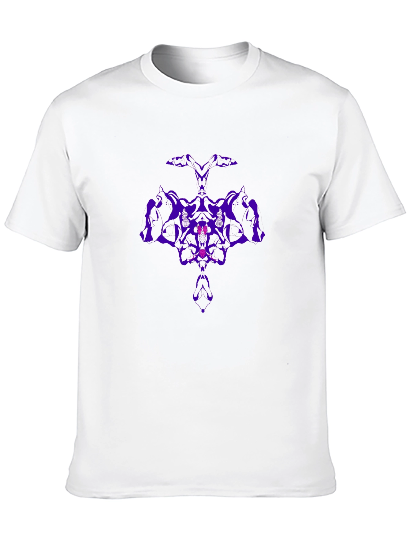 Black Abstract Purple Rorschach Inkblot Black T-Shirt view 10
