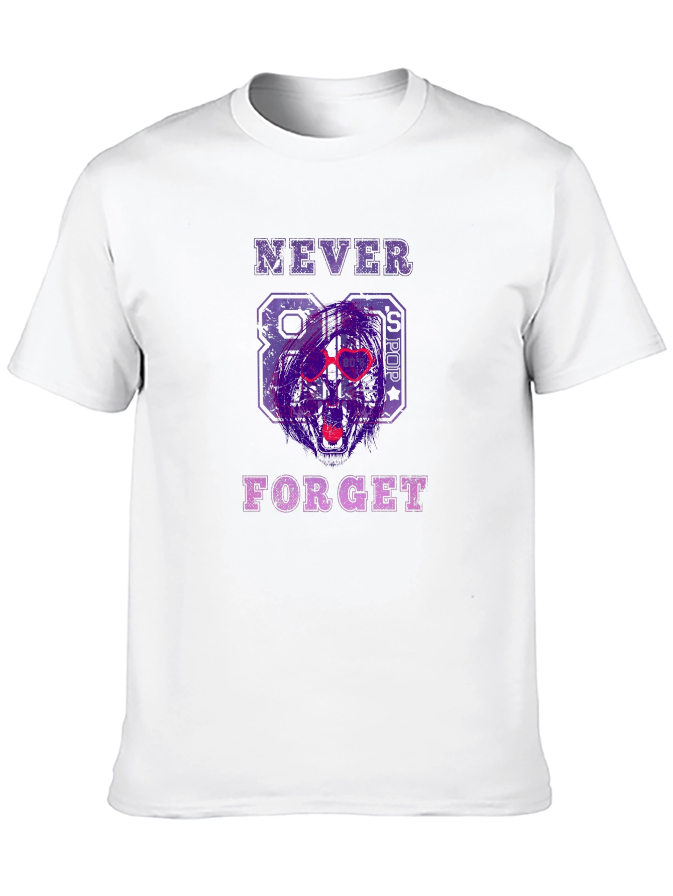 Black Retro 80s Pop Graphic Tee - Never Forget T-Shirt view 10