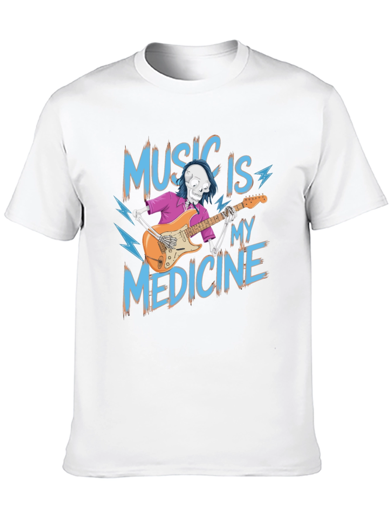 Black Music is My Medicine Skeleton Graphic T-Shirt view 10