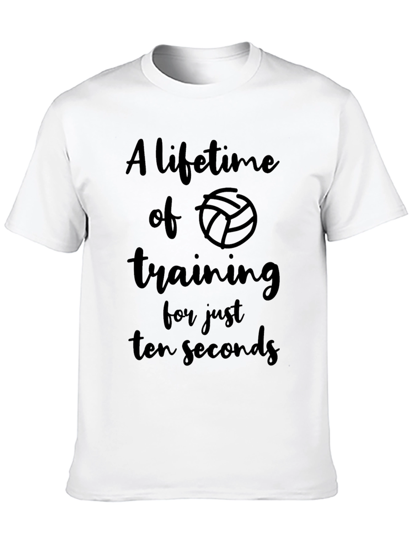 Black Volleyball Training T-Shirt - Lifetime of Ten Seconds view 10