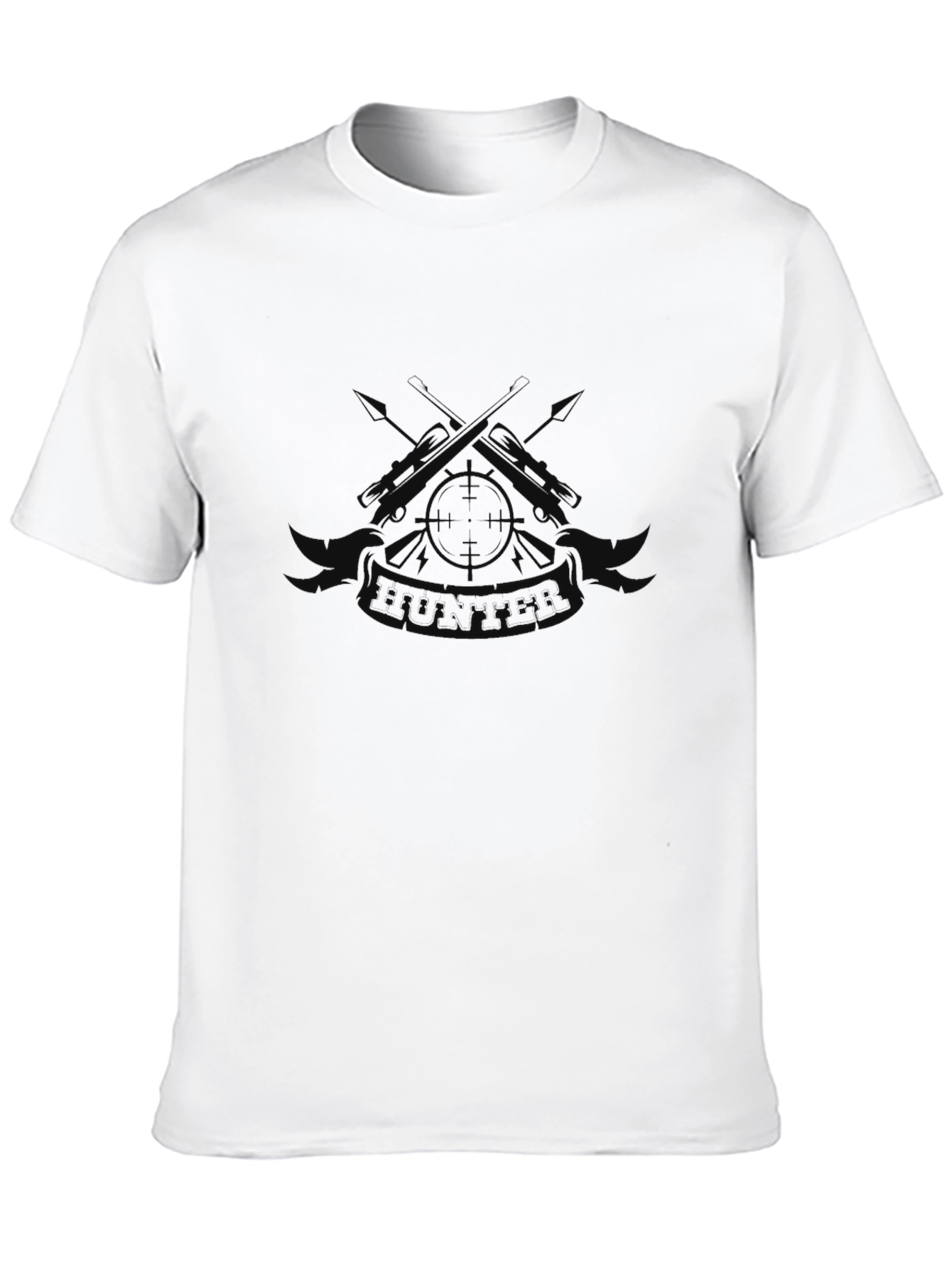 Black Men's Black Hunter Graphic T-Shirt view 10