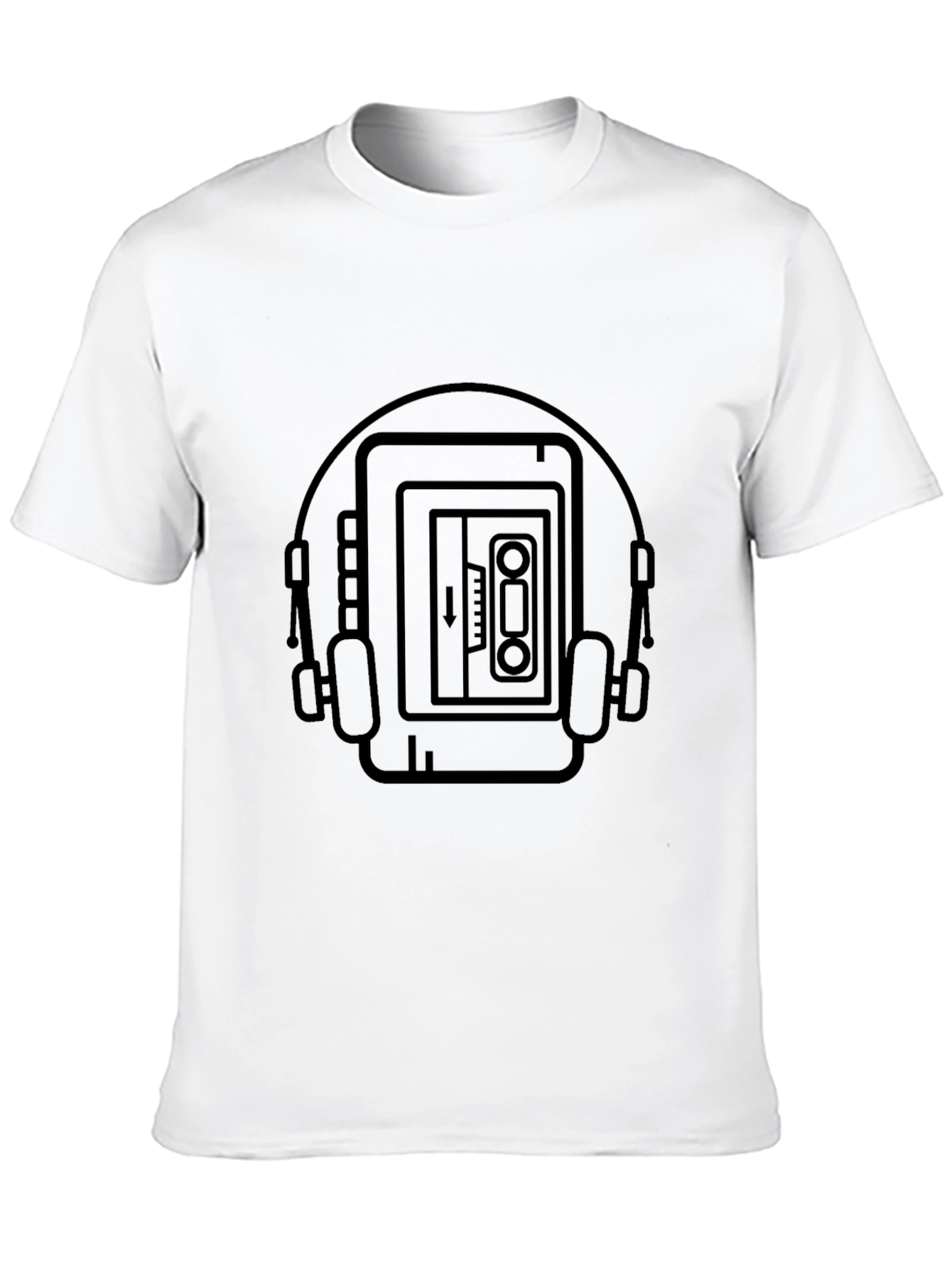 Black Retro Music Player T-Shirt - Cool Graphic Tee view 10