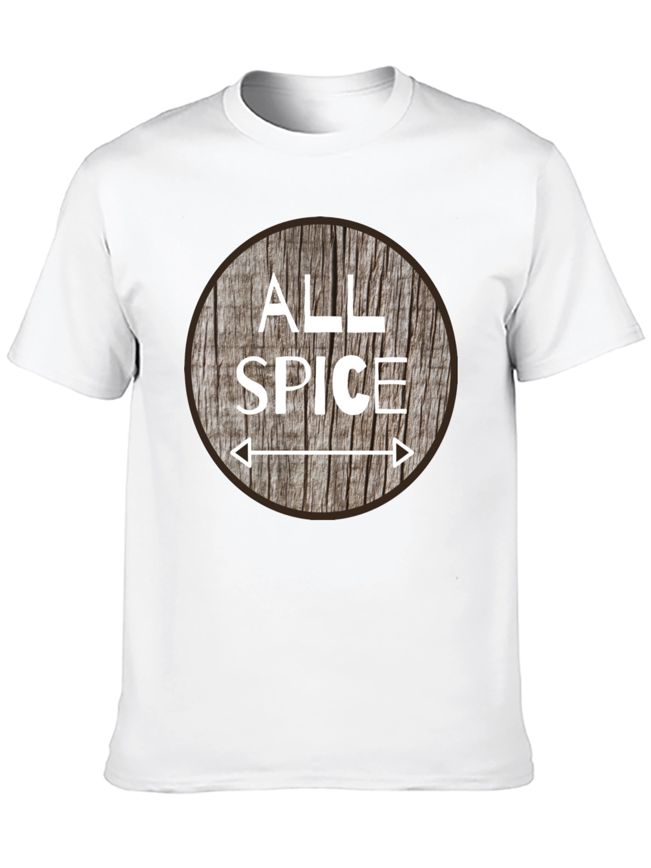 Black All Spice Graphic T-Shirt, Wood Grain Design view 10