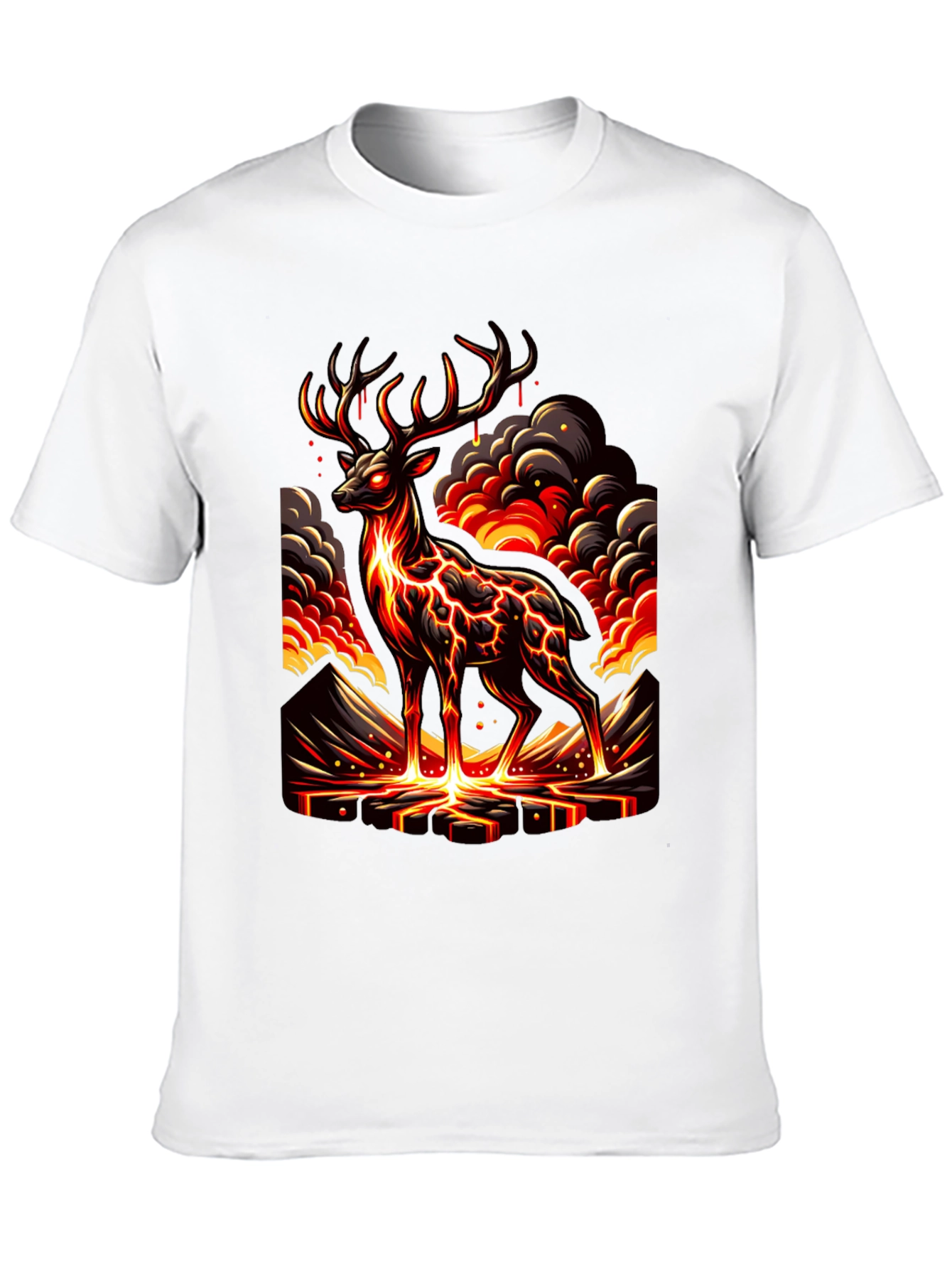 Black Lava Deer Graphic Tee - Men's Black T-Shirt view 10