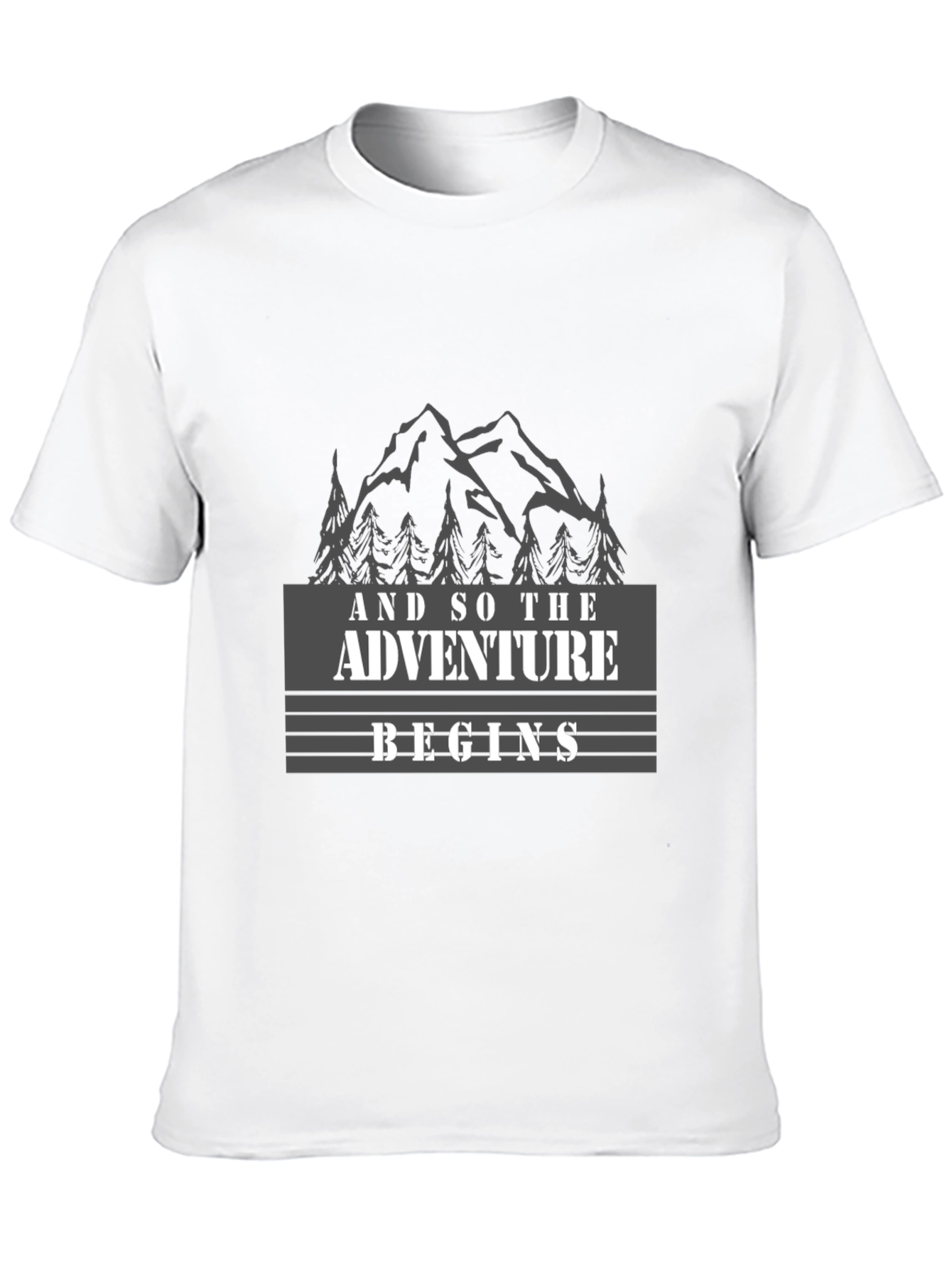 Black Adventure Begins Graphic Tee - Black Cotton Blend view 10