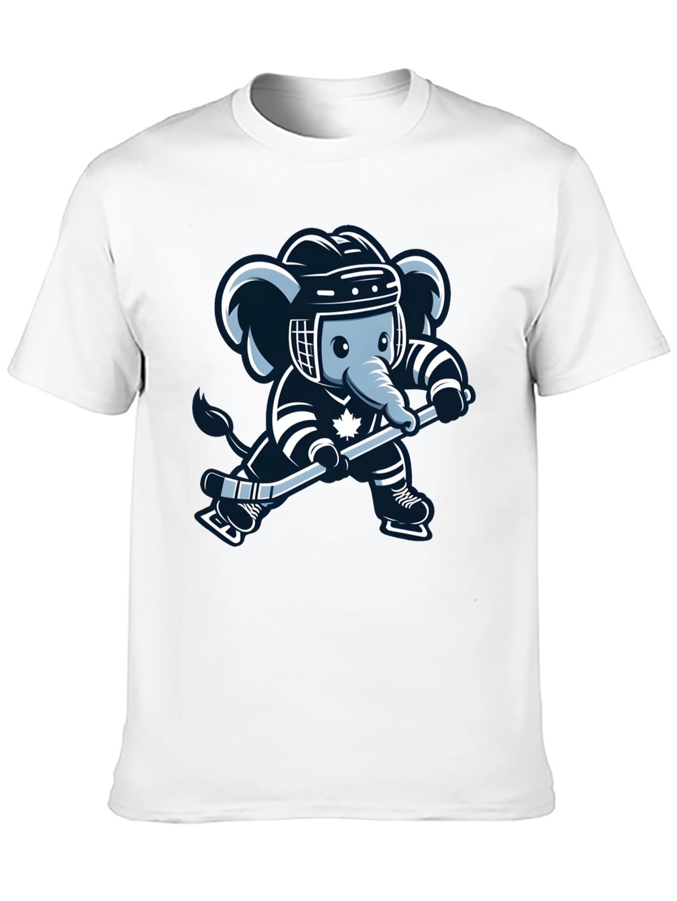 Black Hockey Elephant Graphic Tee - Black Cotton T-Shirt view 10