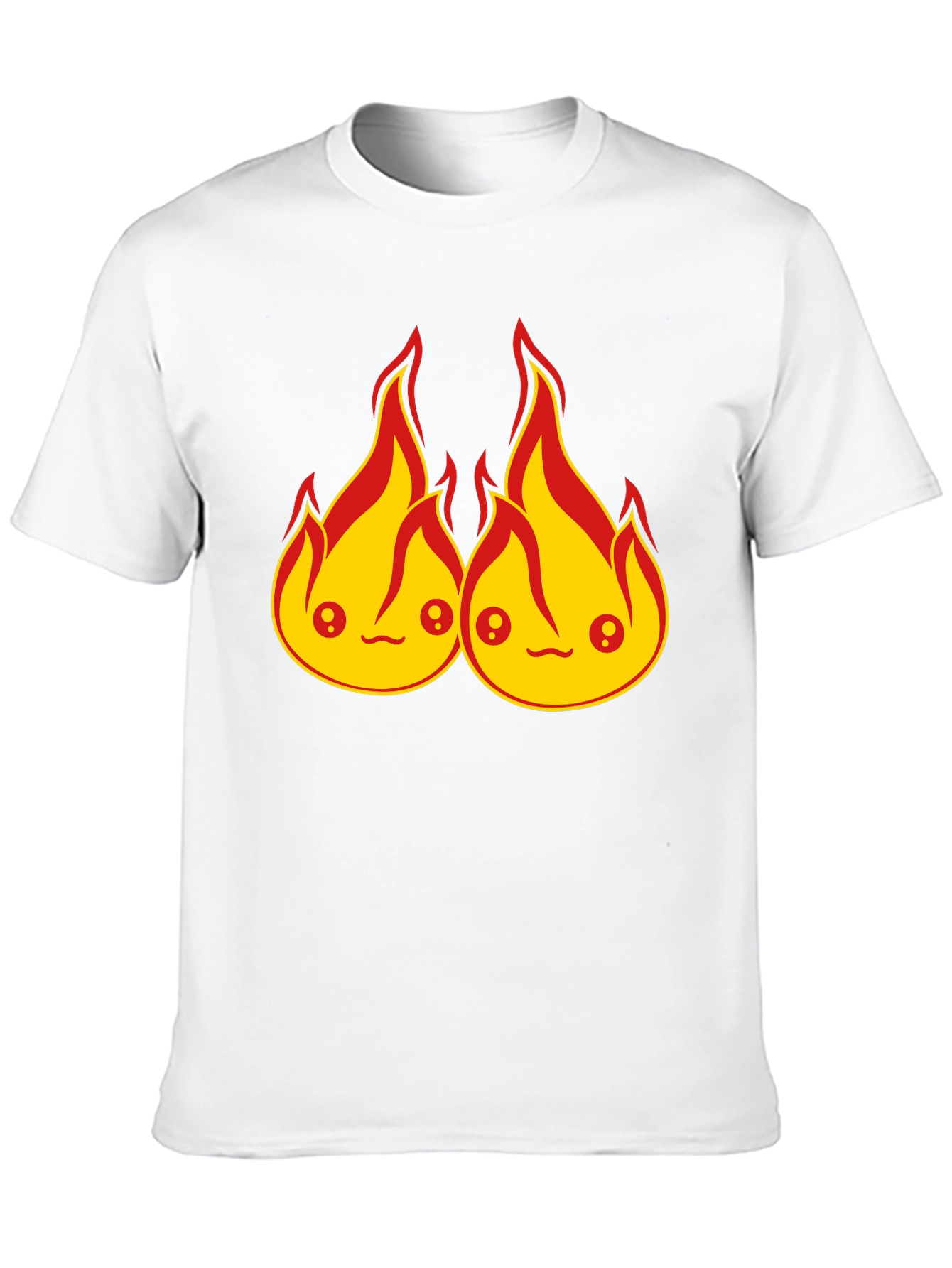 Black Kawaii Fire Flames Graphic T-Shirt - Cute Design view 10