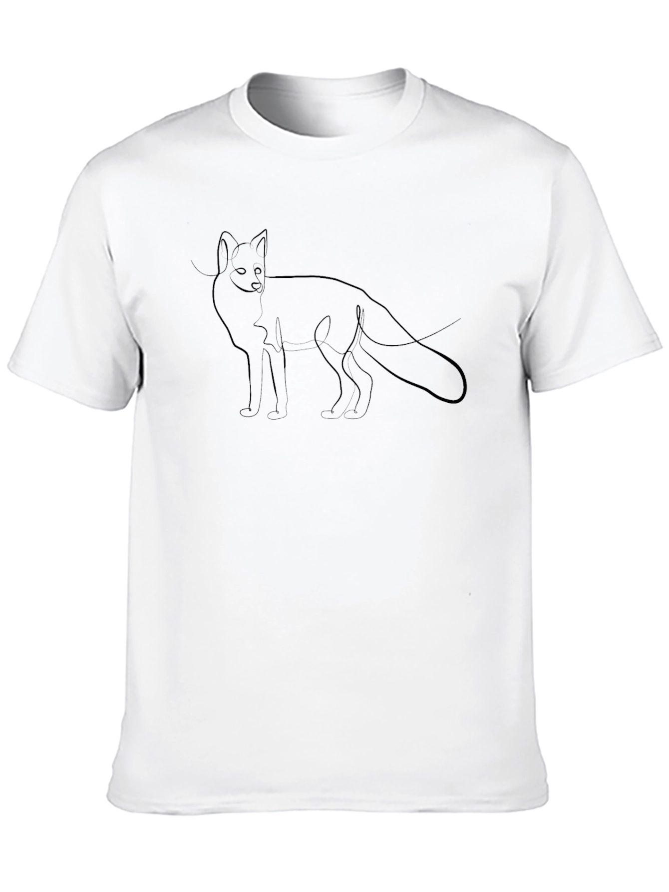 Black Fox Line Art Graphic Tee - Stylish & Modern view 10