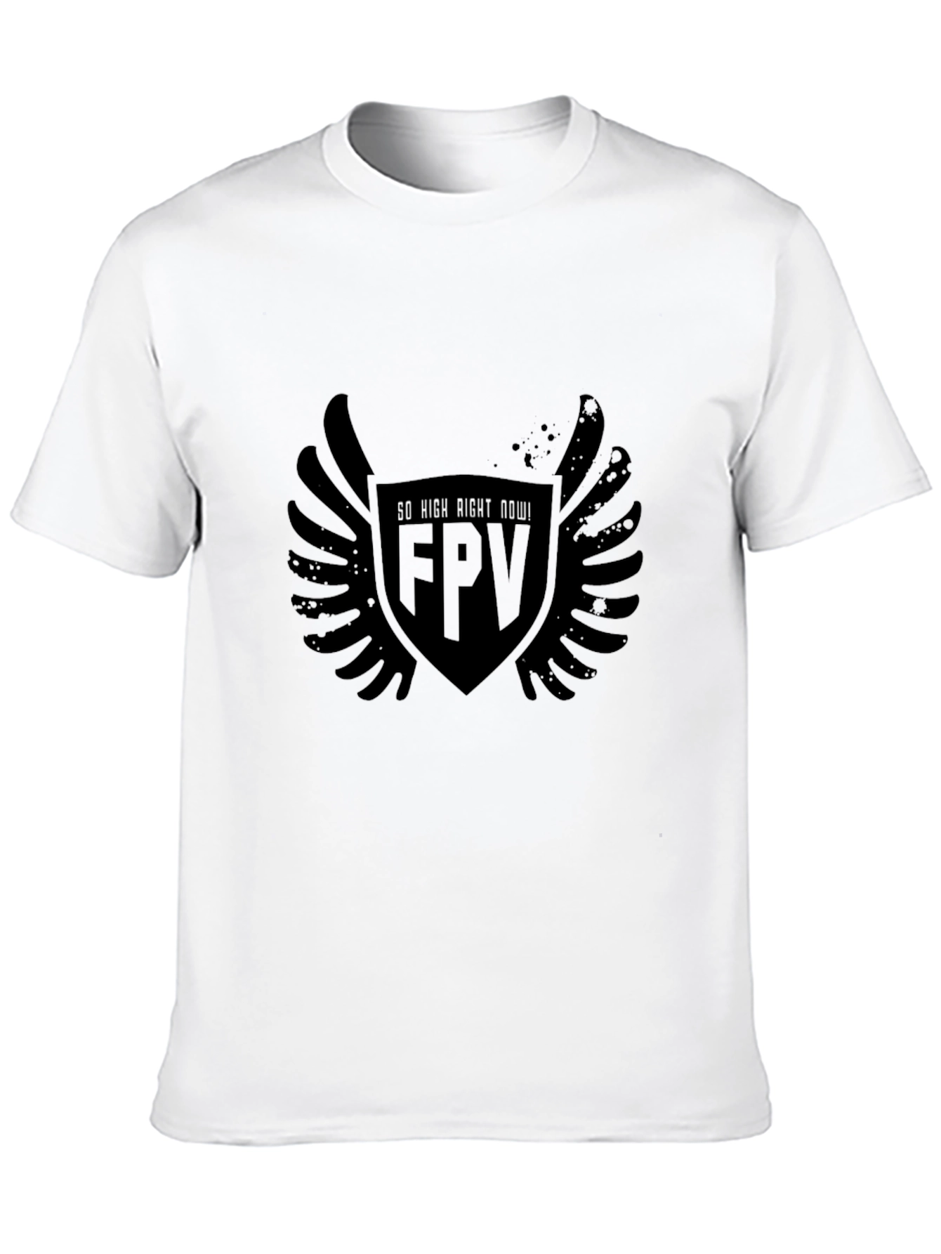 FPV Drone Pilot T-Shirt - "So High Right Now!" Black Tee - 10