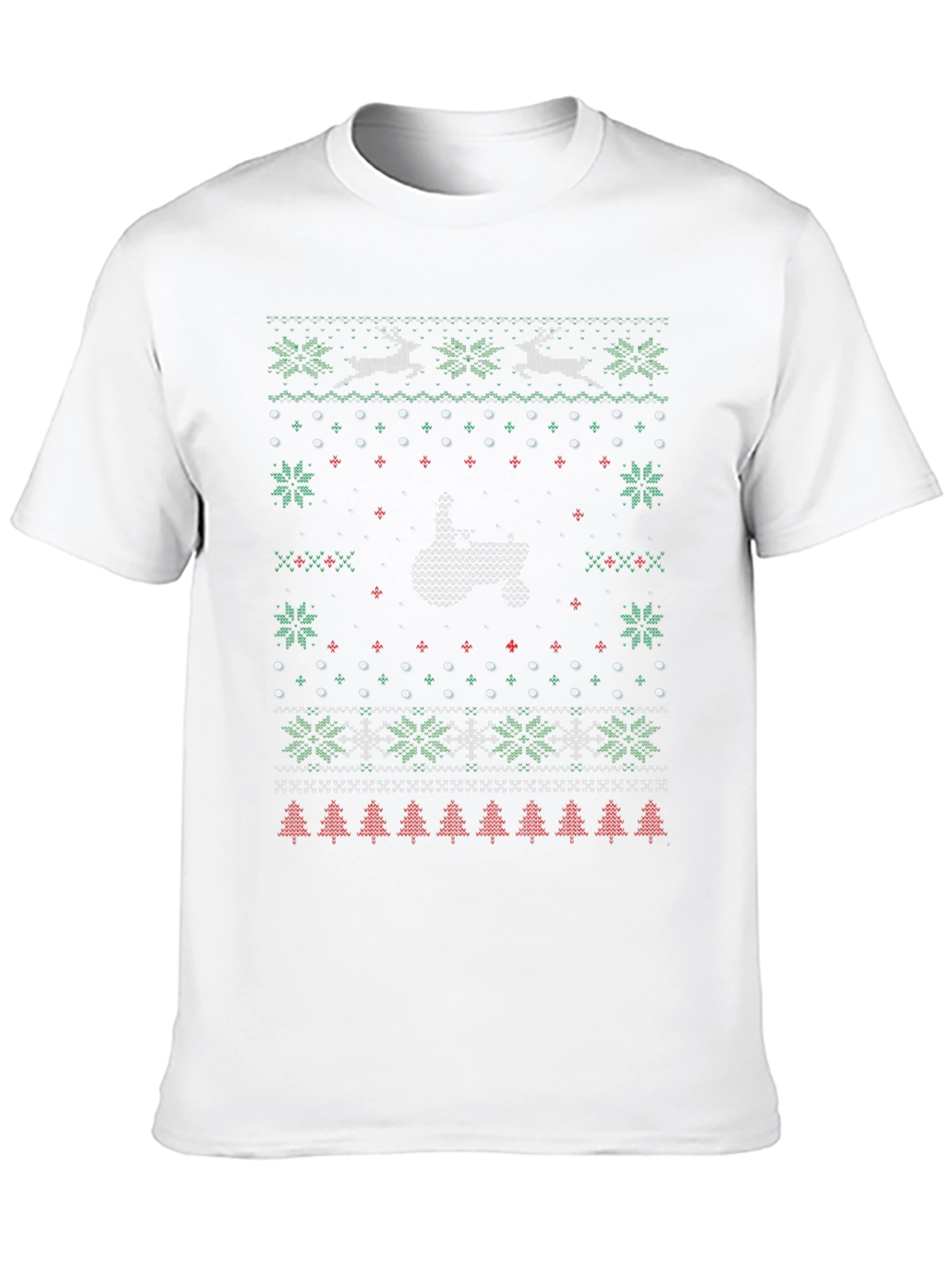 Black Ugly Christmas Sweater Middle Finger T-Shirt view 10
