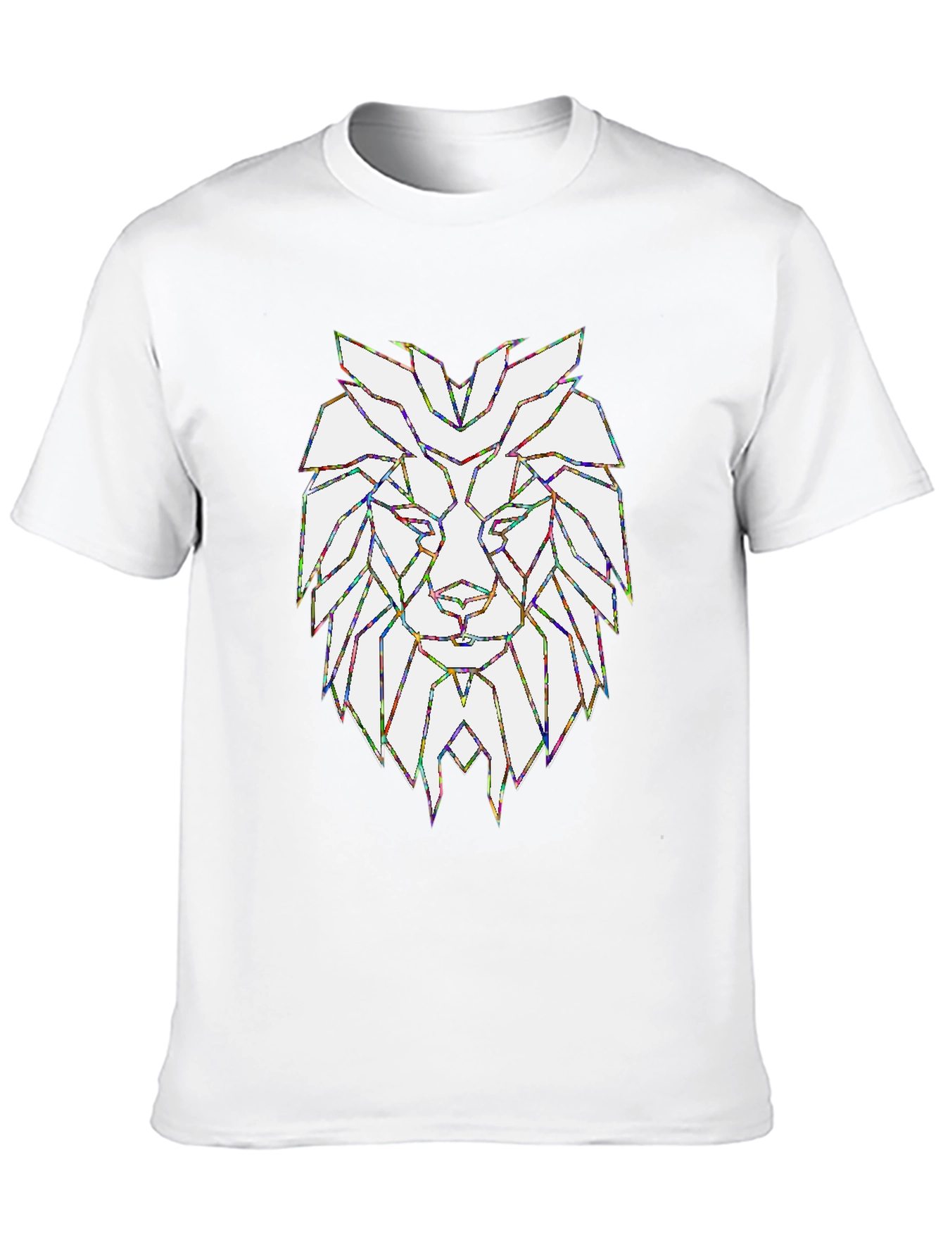 Black Geometric Lion Graphic T-Shirt - Stylish Men's Tee view 10