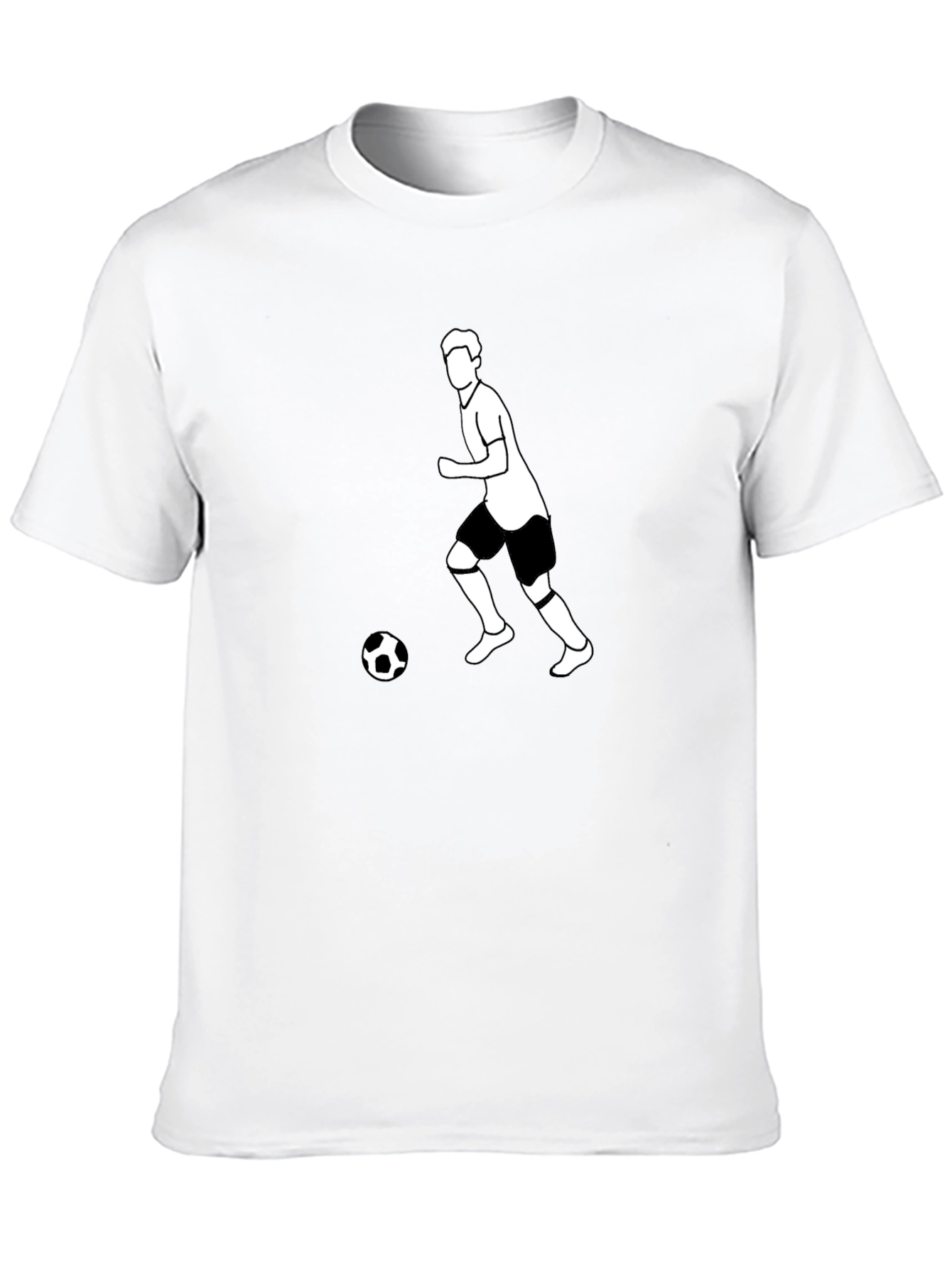 Black Soccer Player Graphic Tee - Black Cotton T-Shirt view 10