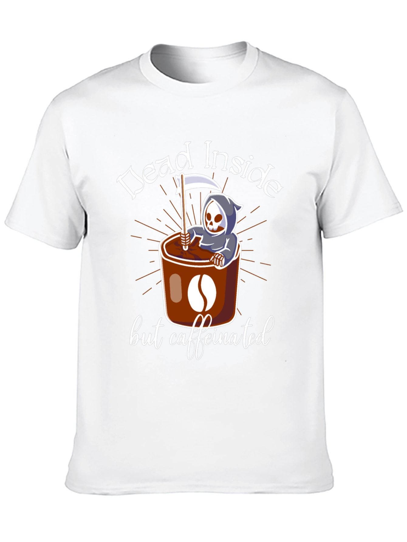 Black Dead Inside But Caffeinated T-Shirt view 10