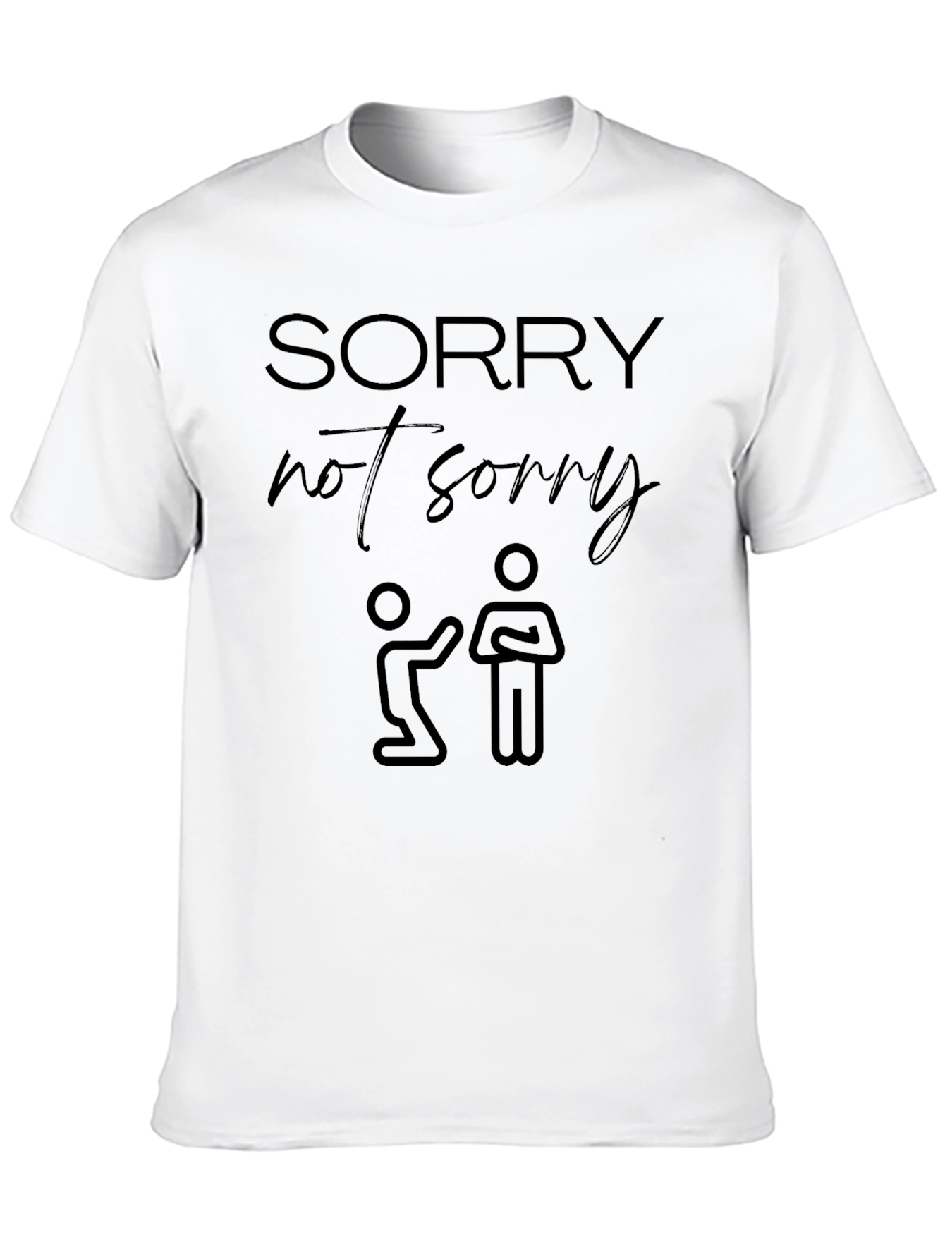 Black Sorry Not Sorry Graphic Tee - Black Crew Neck view 10