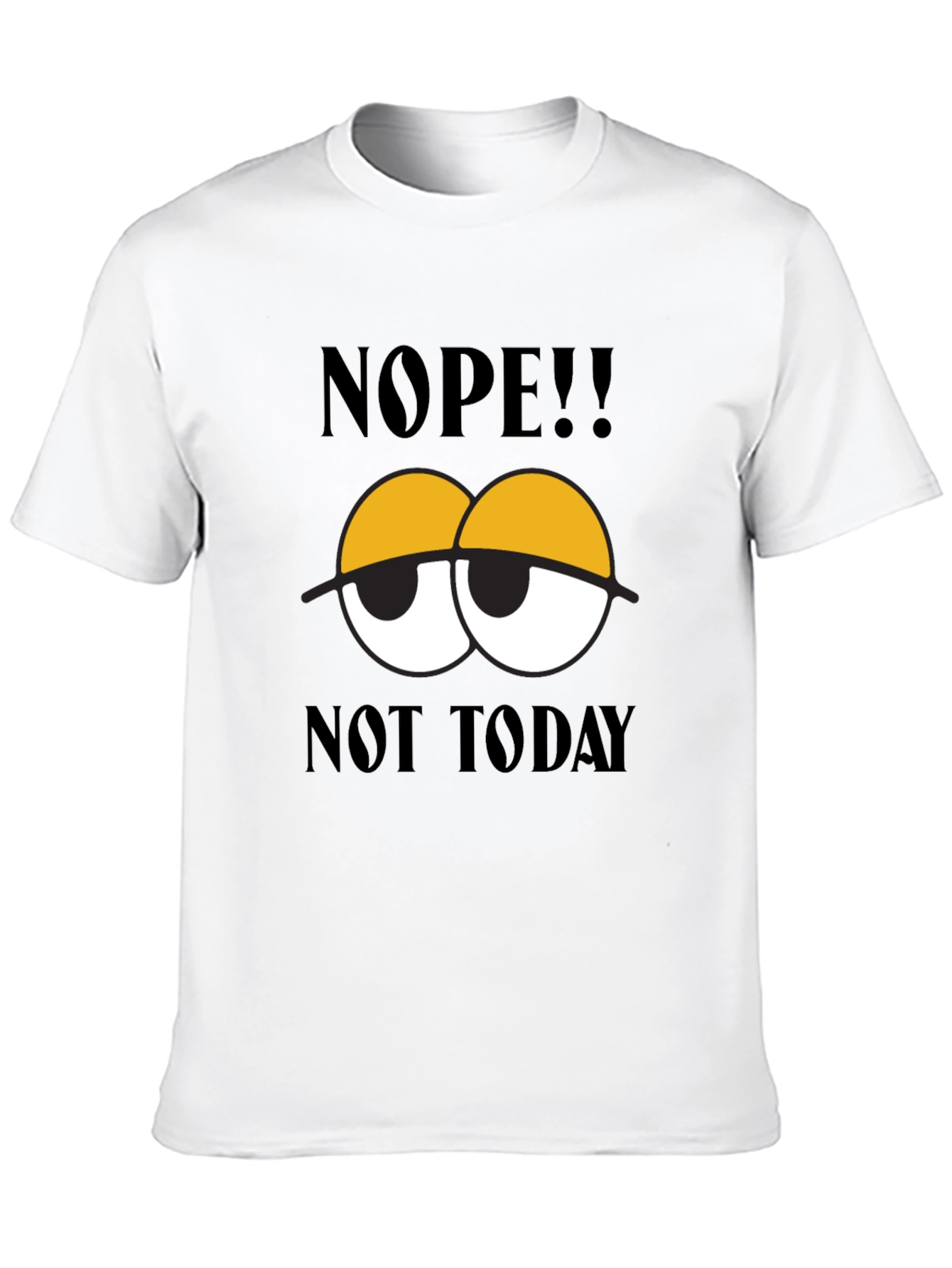 Black Nope Not Today Graphic Tee - Men's Black Cotton T-Shirt view 10