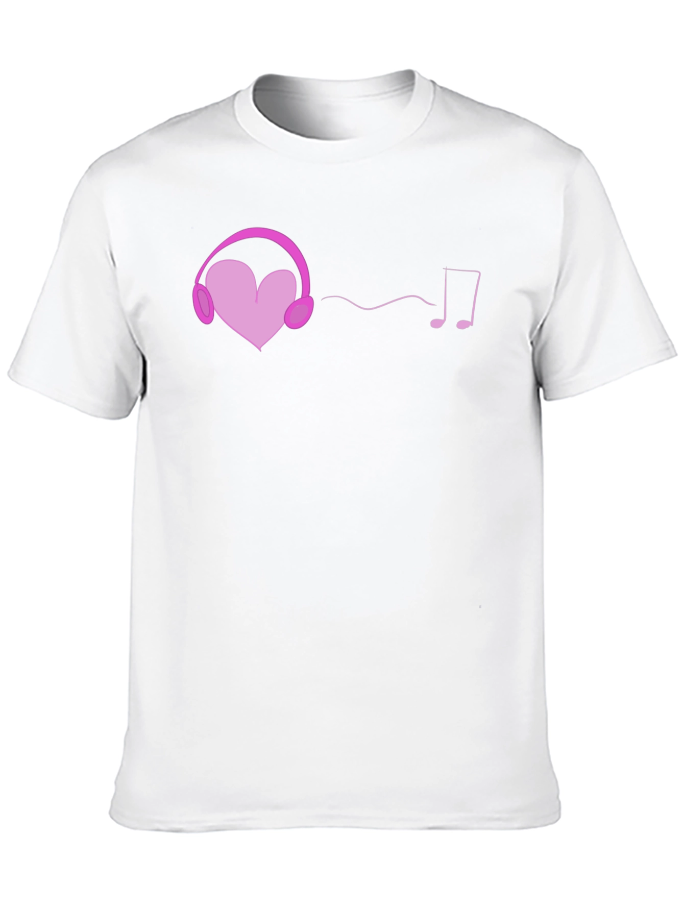 Black Heart Headphones Graphic Tee - Music Lover T-Shirt view 10