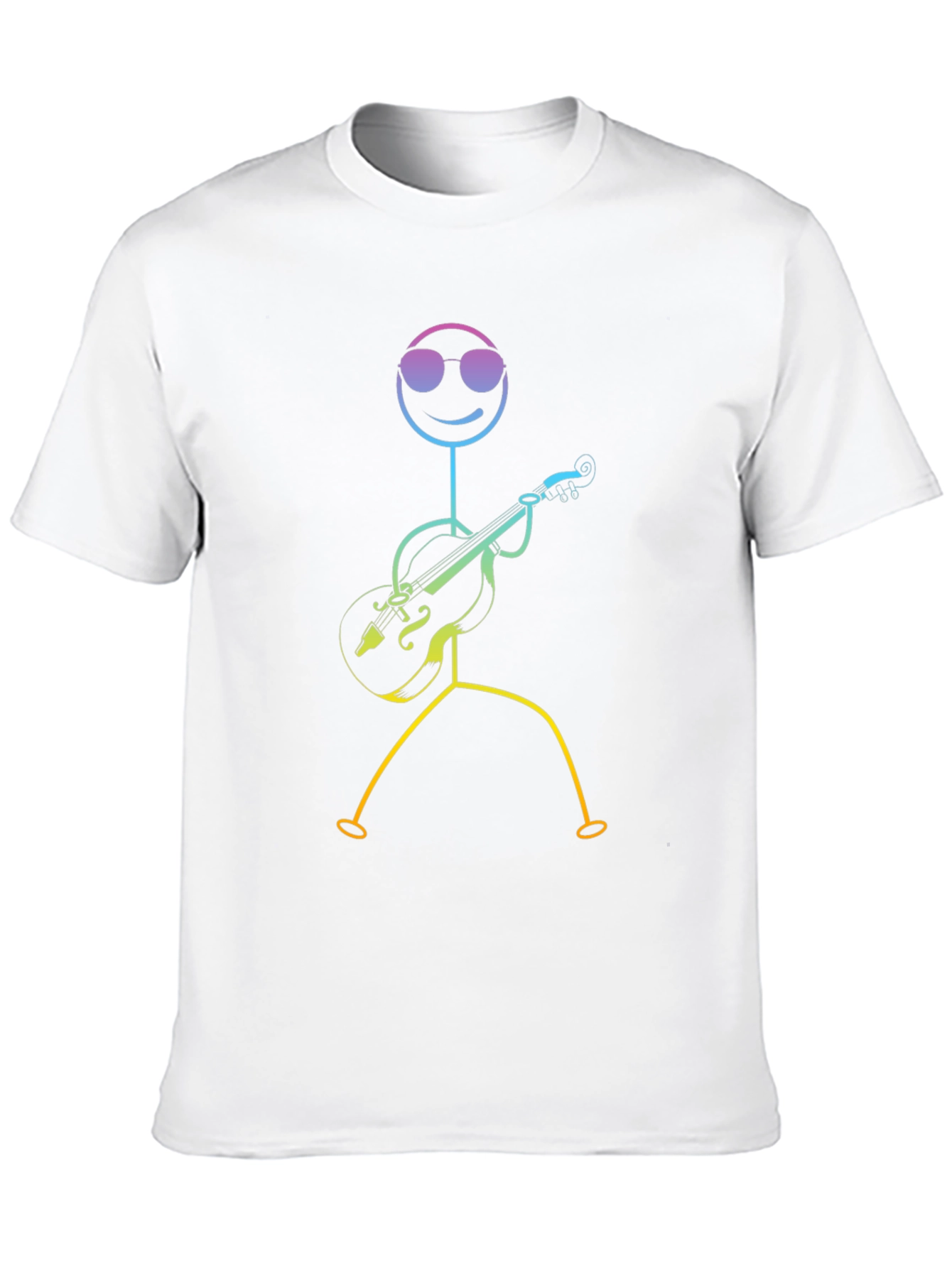 Black Cool Stick Figure Musician Black T-Shirt view 10
