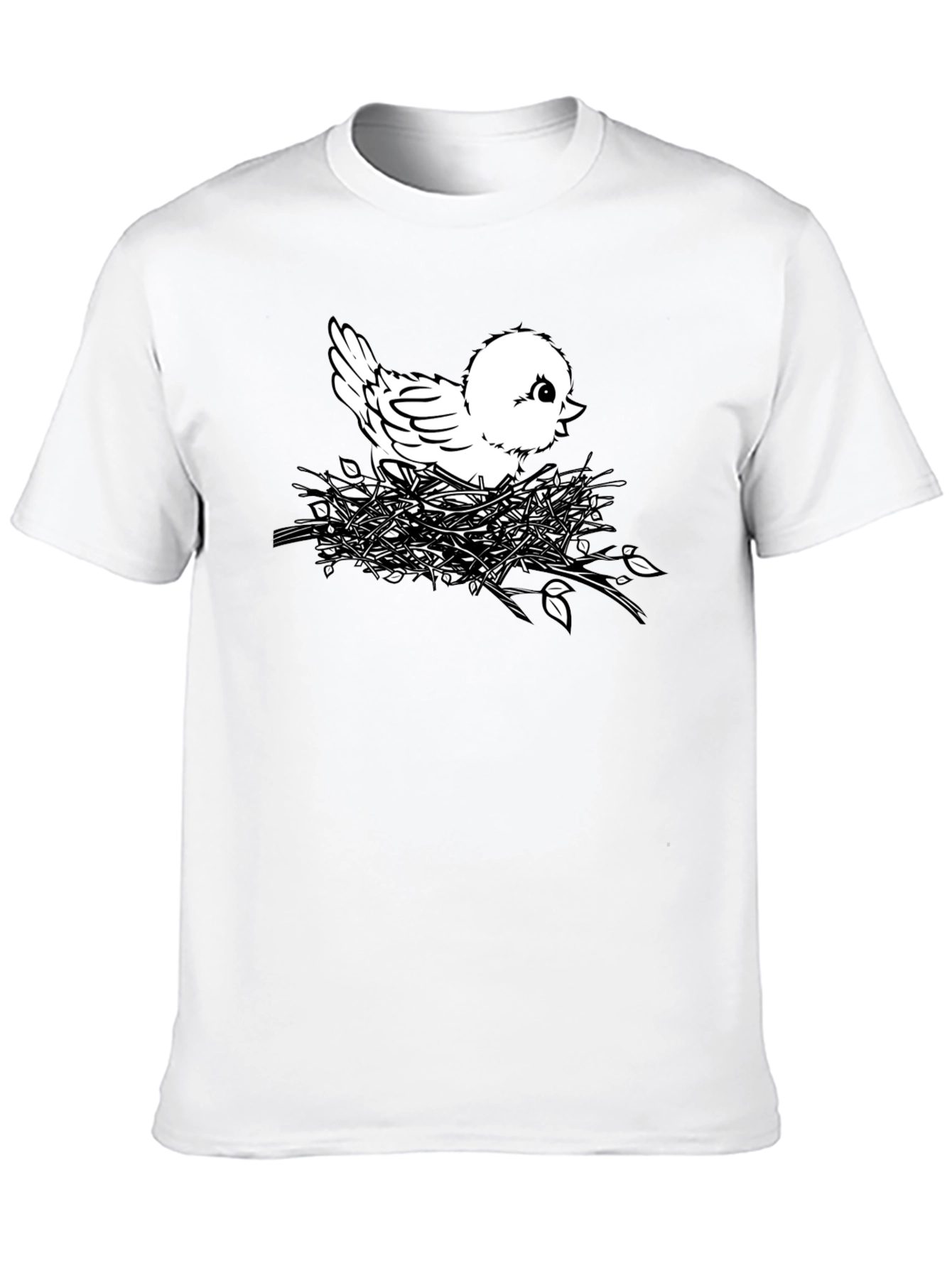 Black Cute Chick in Nest Graphic T-Shirt - Black view 10
