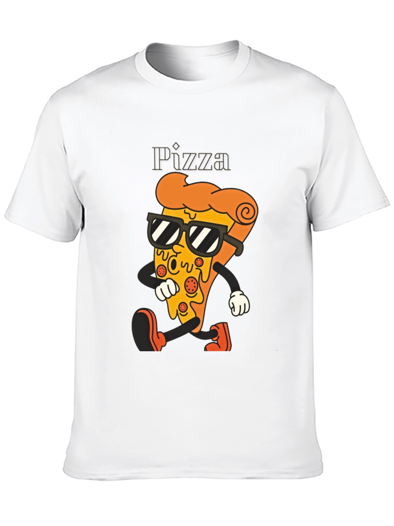 Black Cool Pizza Slice Graphic Tee - Black T-Shirt view 10
