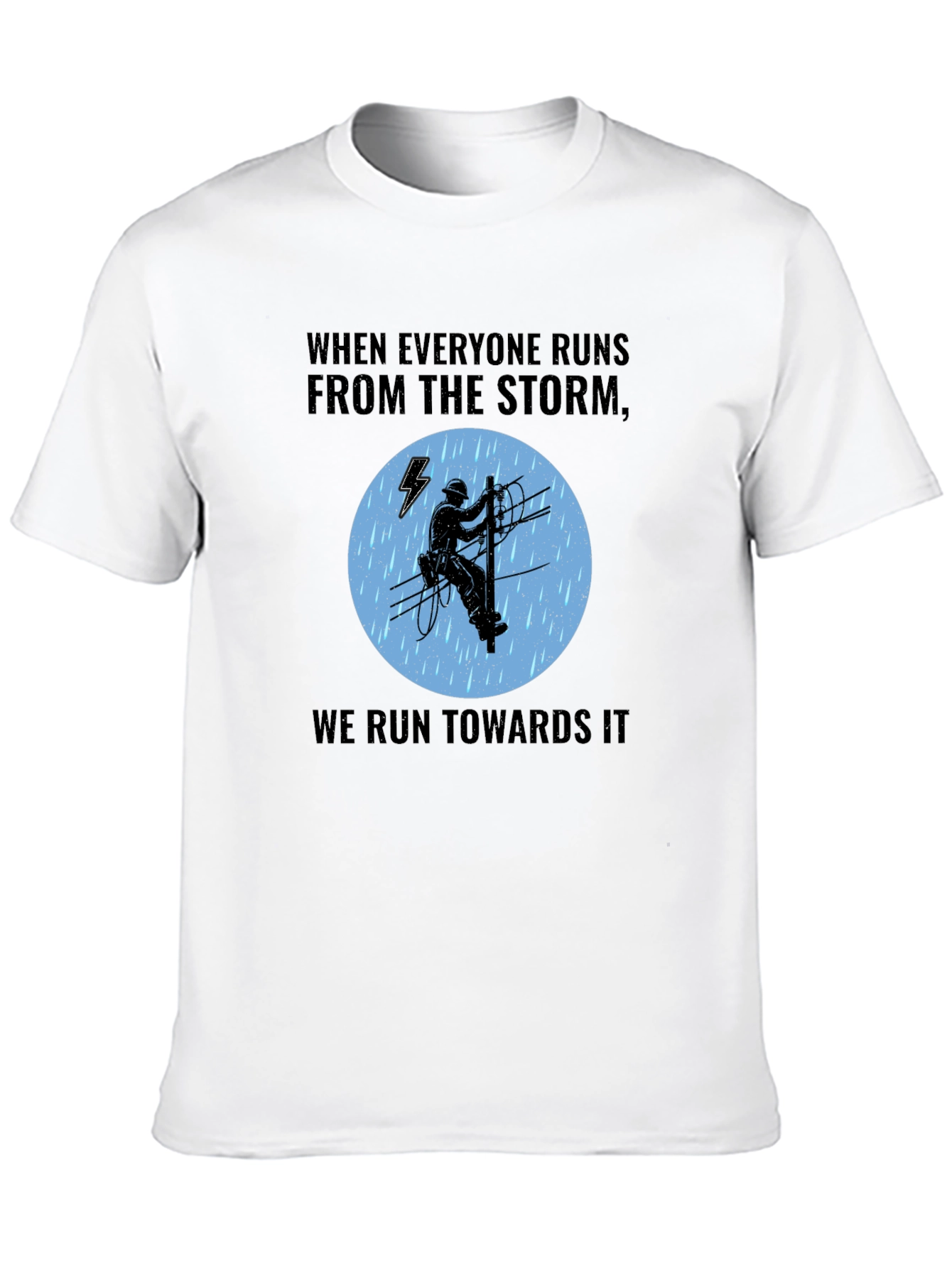 Black Storm Chaser Lineman T-Shirt view 10