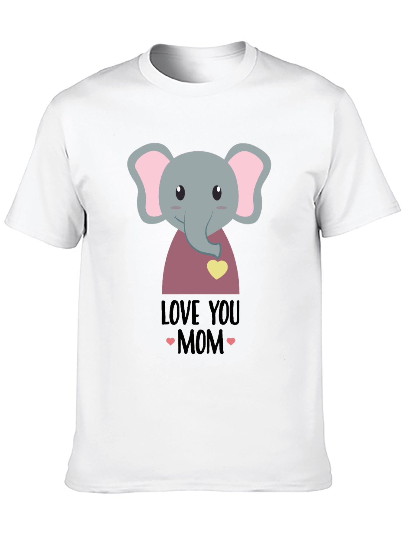 Black Love You Mom Elephant Graphic T-Shirt view 10