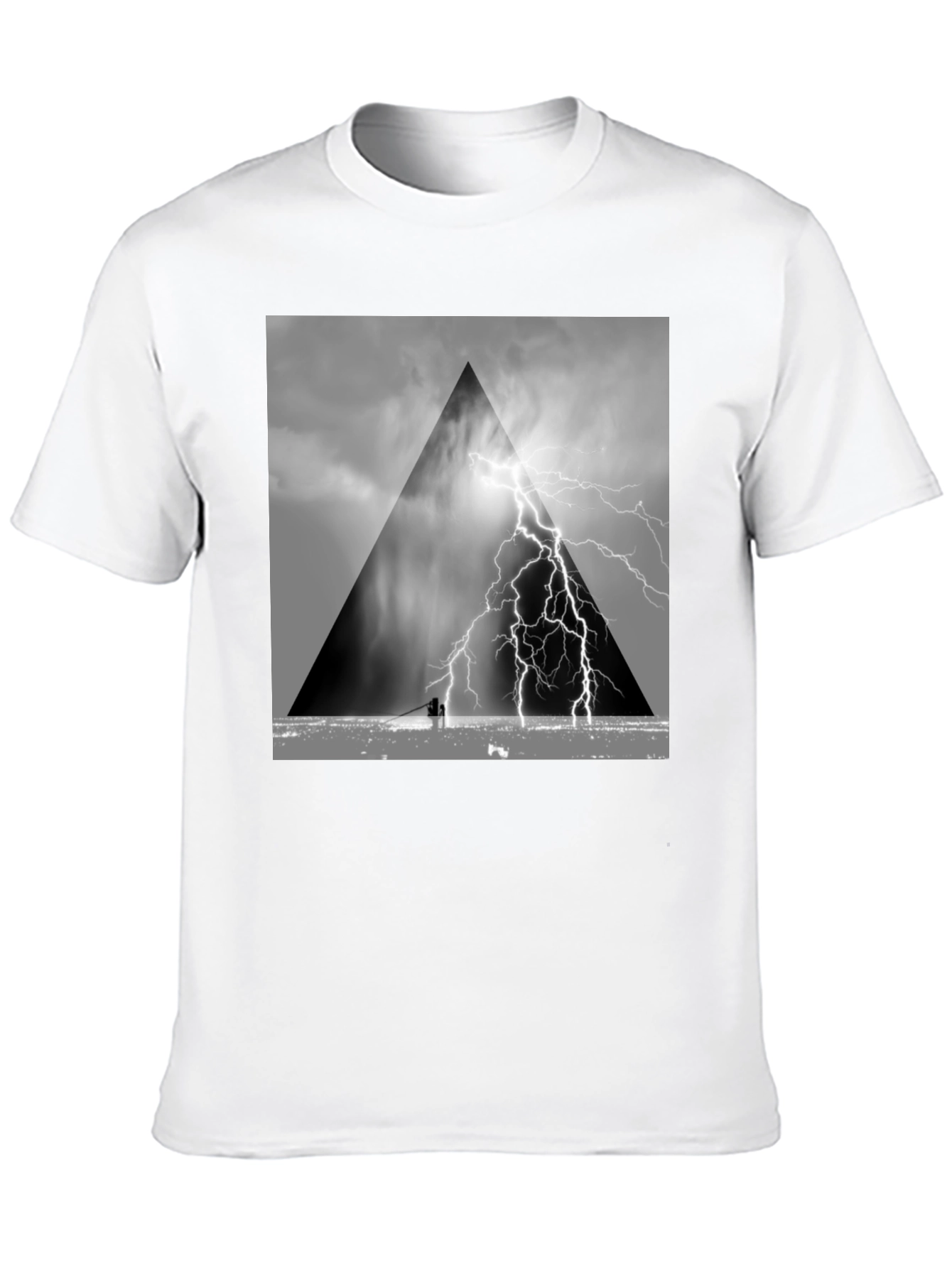 Black Stormy Triangle Graphic T-Shirt view 10