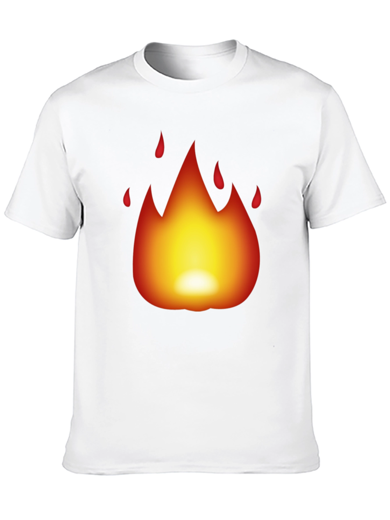 Black Fiery Flame Graphic Black T-Shirt view 10