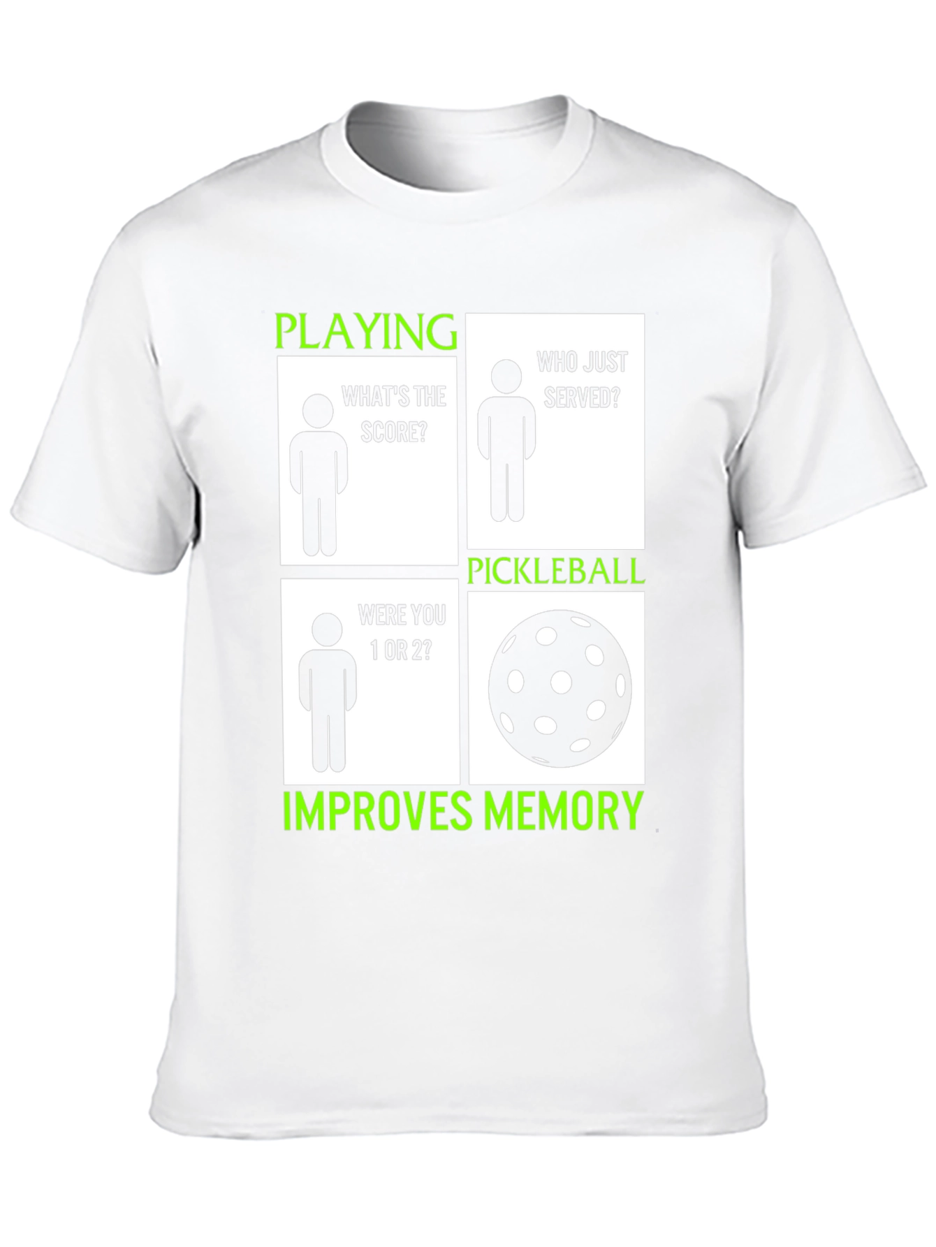 Black Pickleball Improves Memory T-Shirt view 10