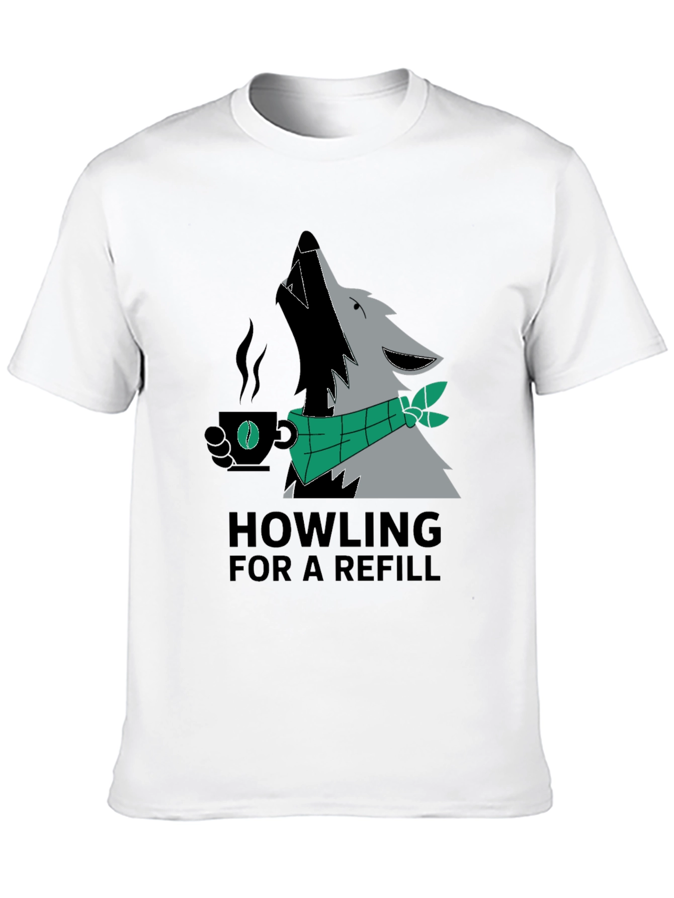 Black Howling For A Refill Wolf Coffee T-Shirt view 10
