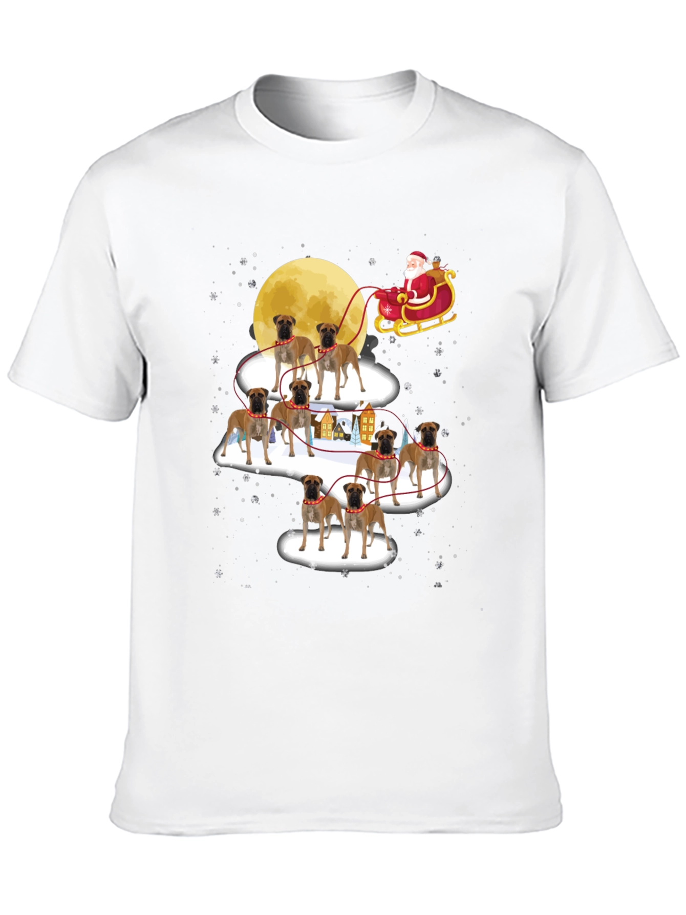 Black Boxer Dog Santa Christmas T-Shirt view 10