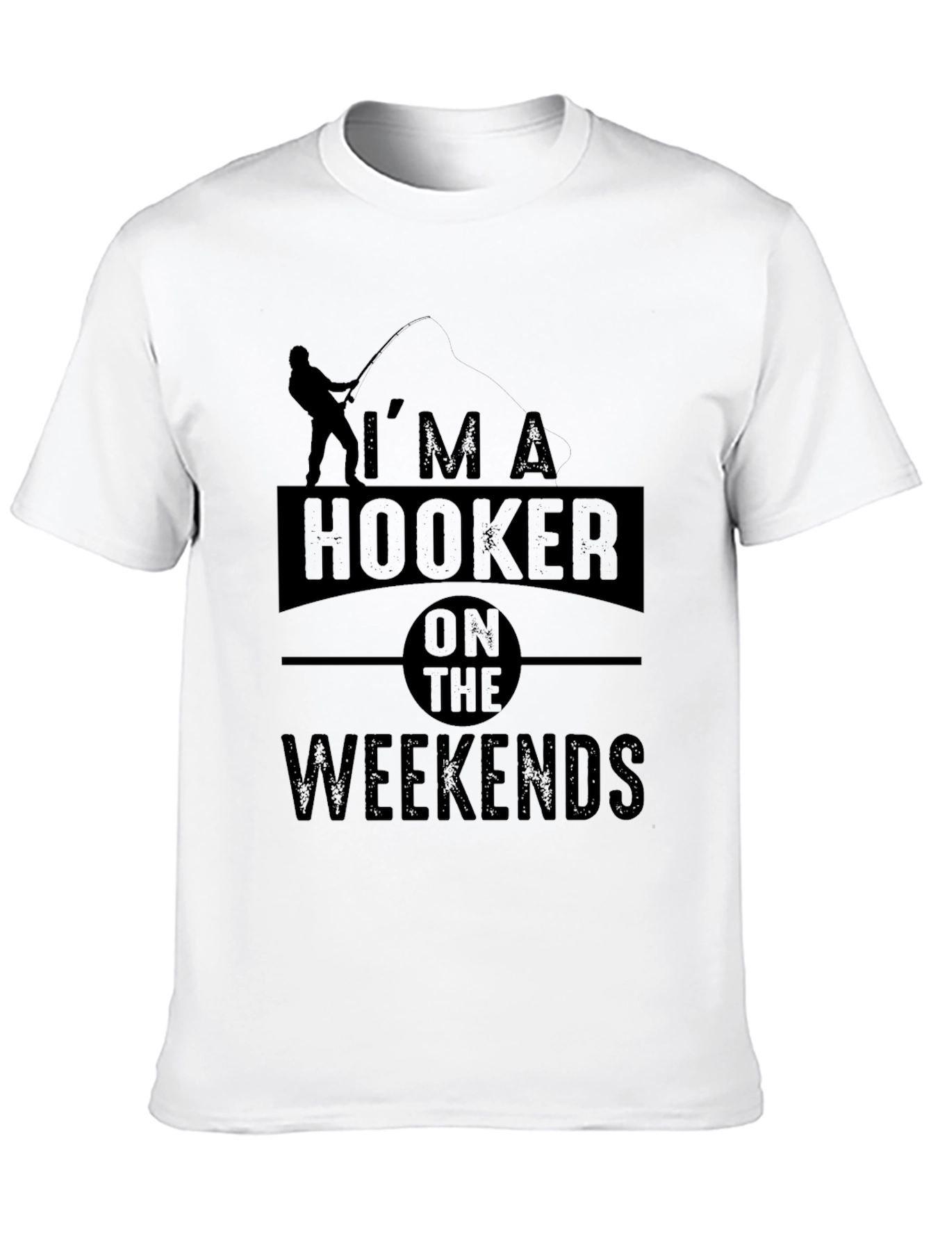 Black I'm A Hooker On The Weekends Fishing T-Shirt view 10