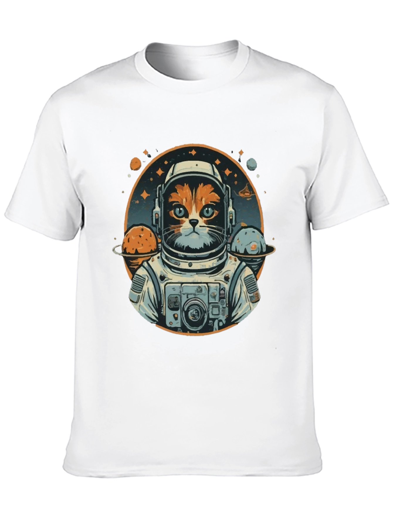 Black Cat Astronaut Graphic T-Shirt - Space Kitty Tee view 10