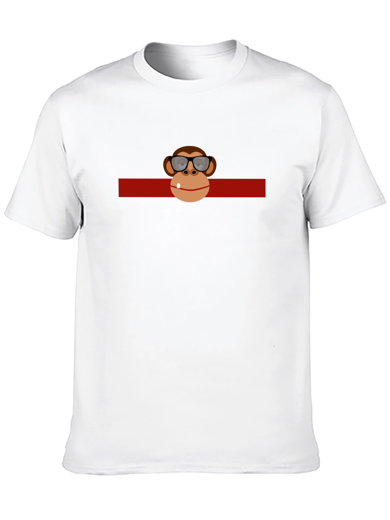 Black Funny Monkey in Glasses Graphic Black T-Shirt view 10