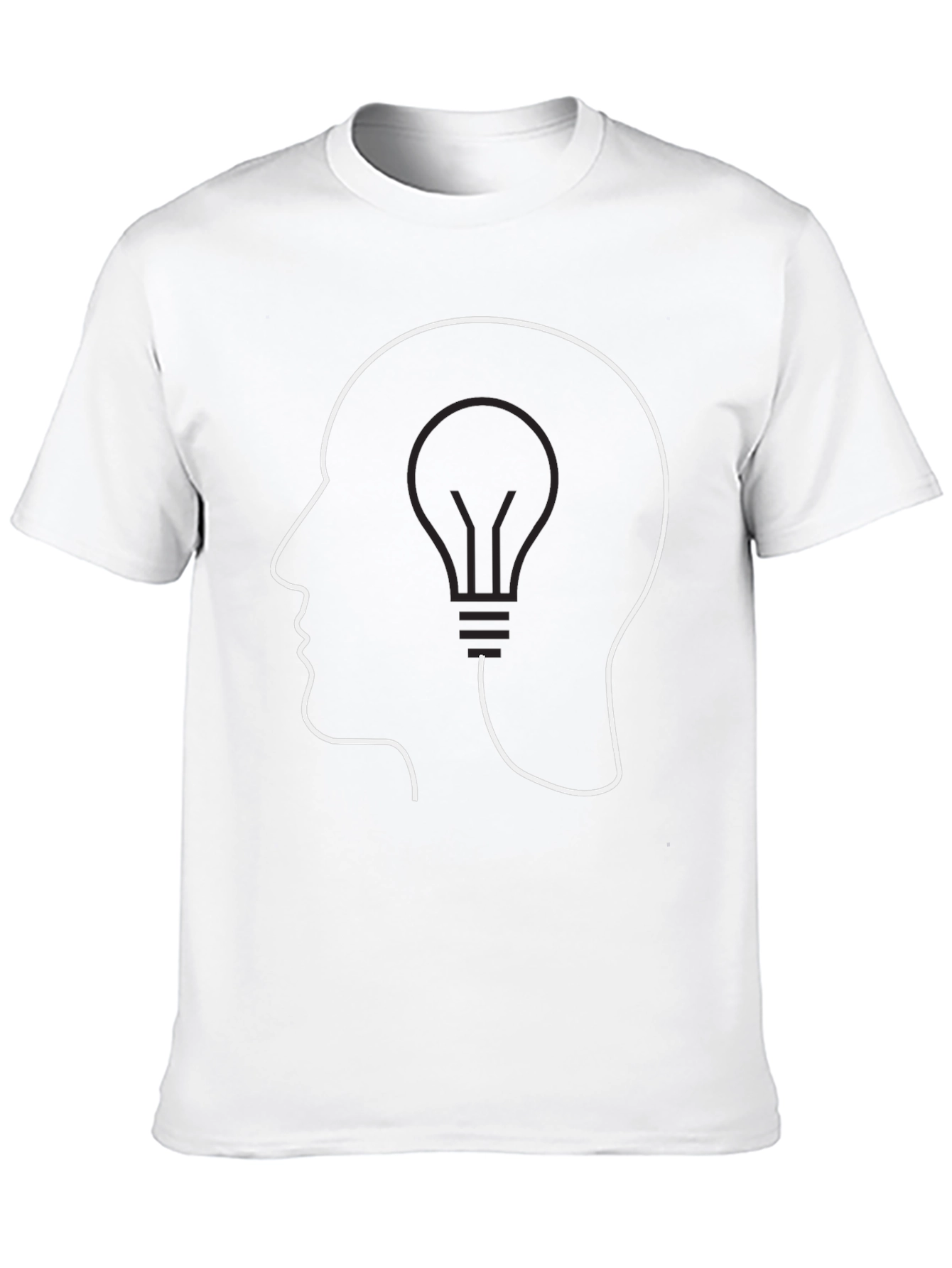 Black Thinking Lightbulb Tee - Stylish Idea T-Shirt view 10