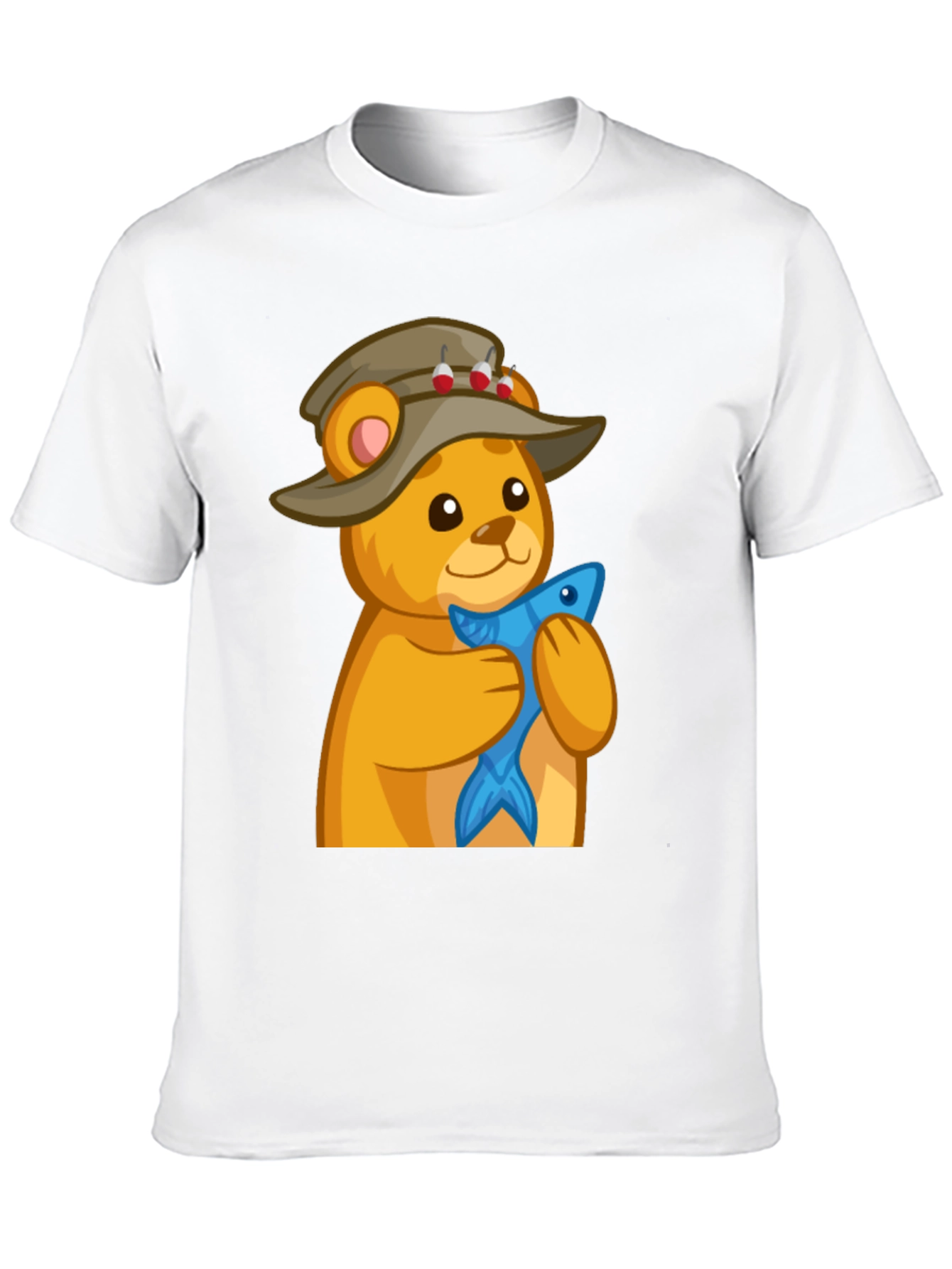 Black Fishing Bear T-Shirt view 10
