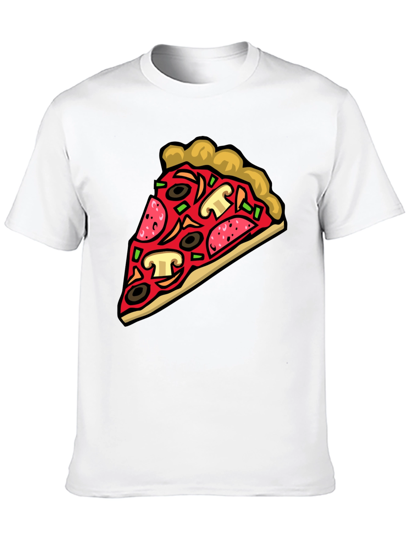Black Pizza Slice Graphic Tee - Black Crew Neck view 10