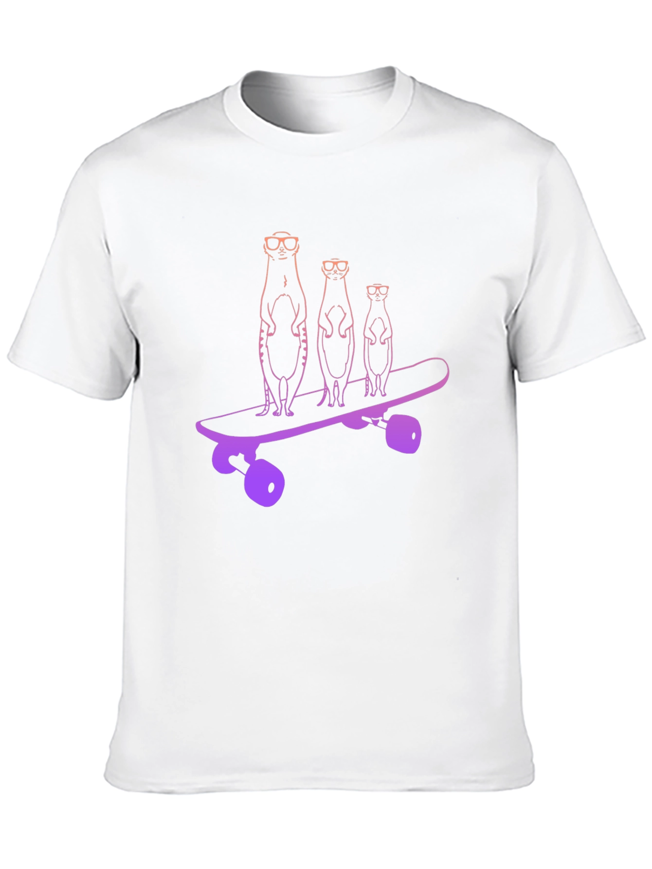 Black Meerkat Skateboard Black T-Shirt view 10