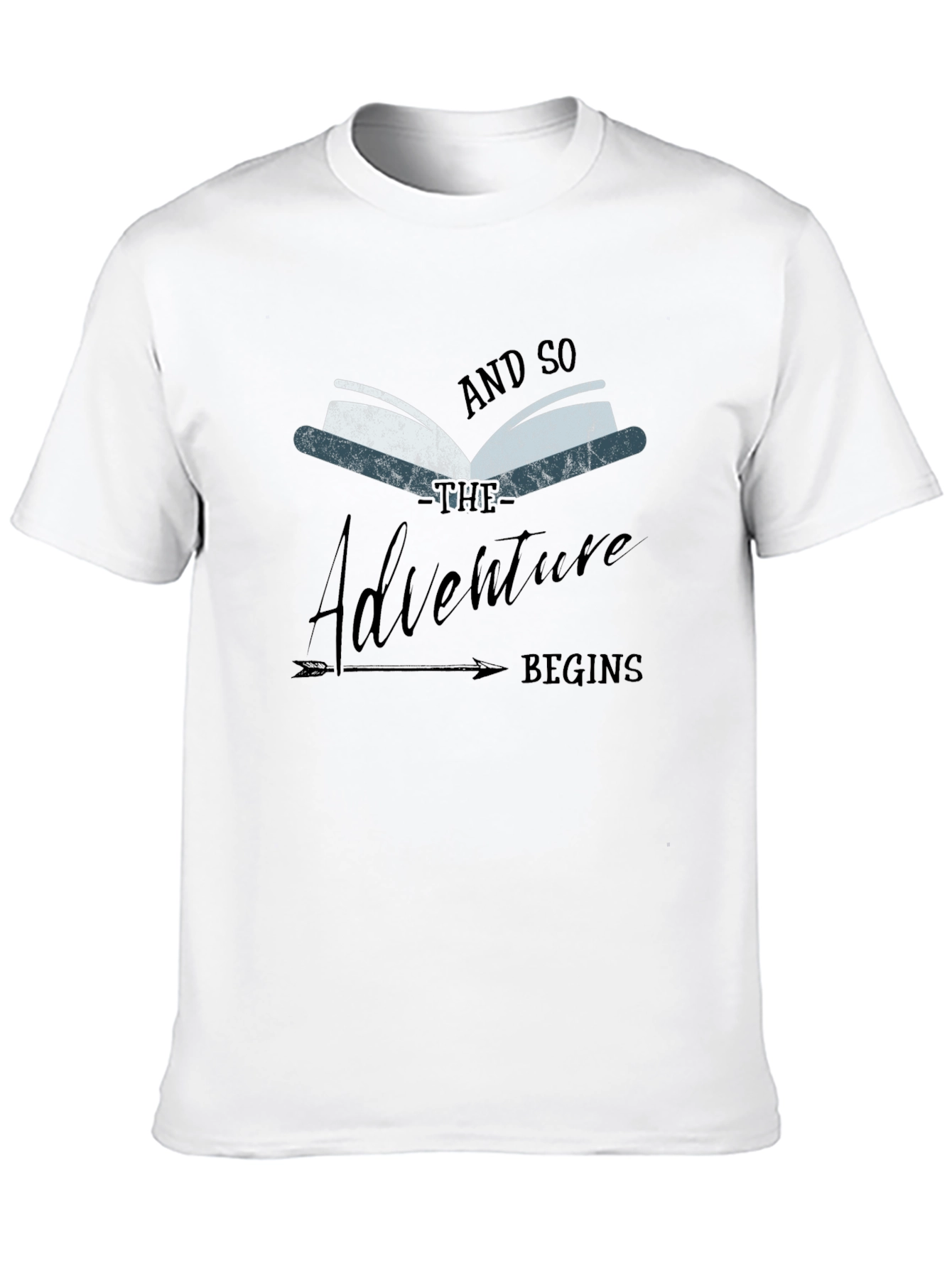 Black Adventure Begins Book Graphic Tee view 10