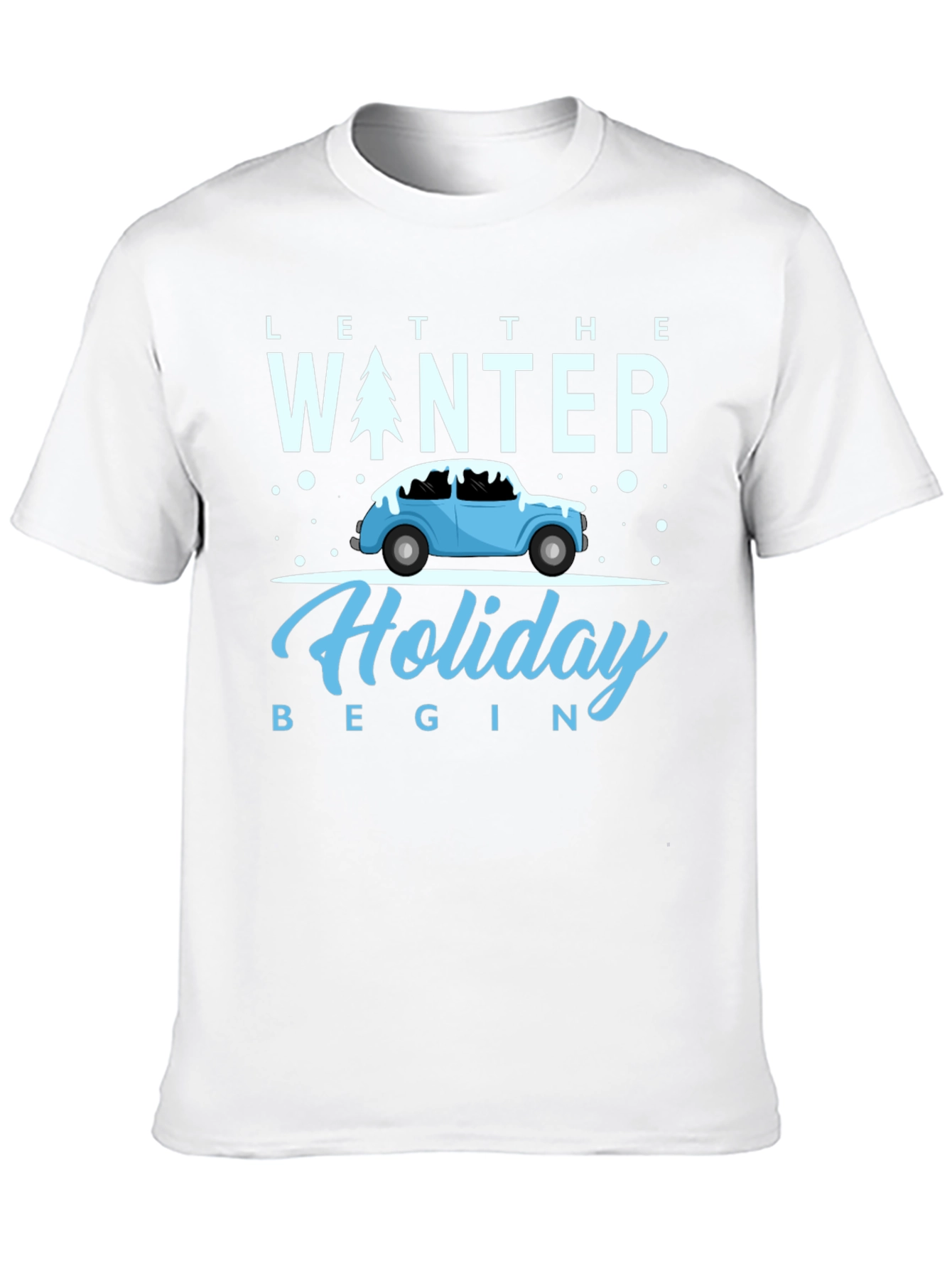 Black Winter Holiday Tee: Let the Holiday Begin Shirt view 10