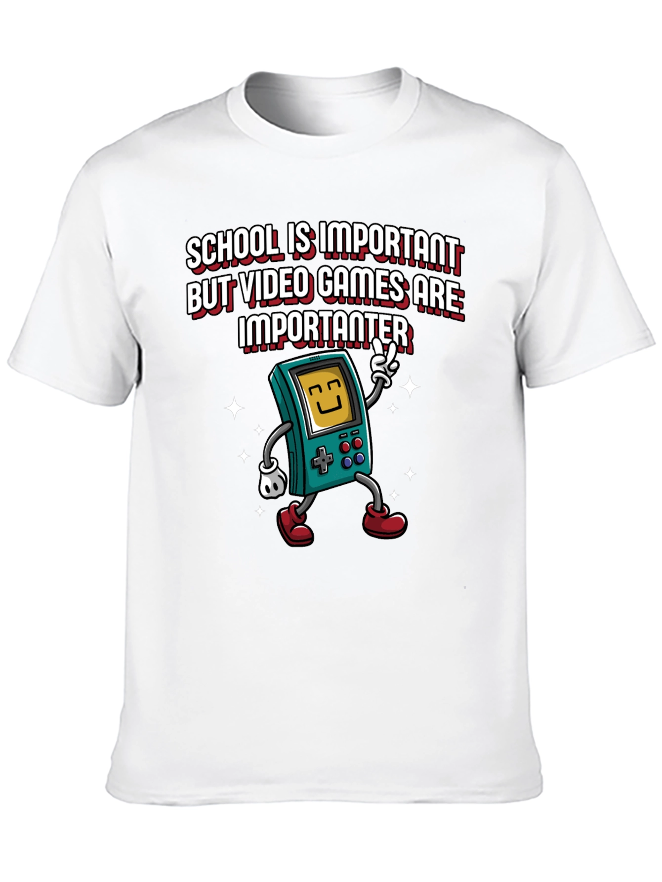 Black Video Game Lover's Tee: School vs Games view 10