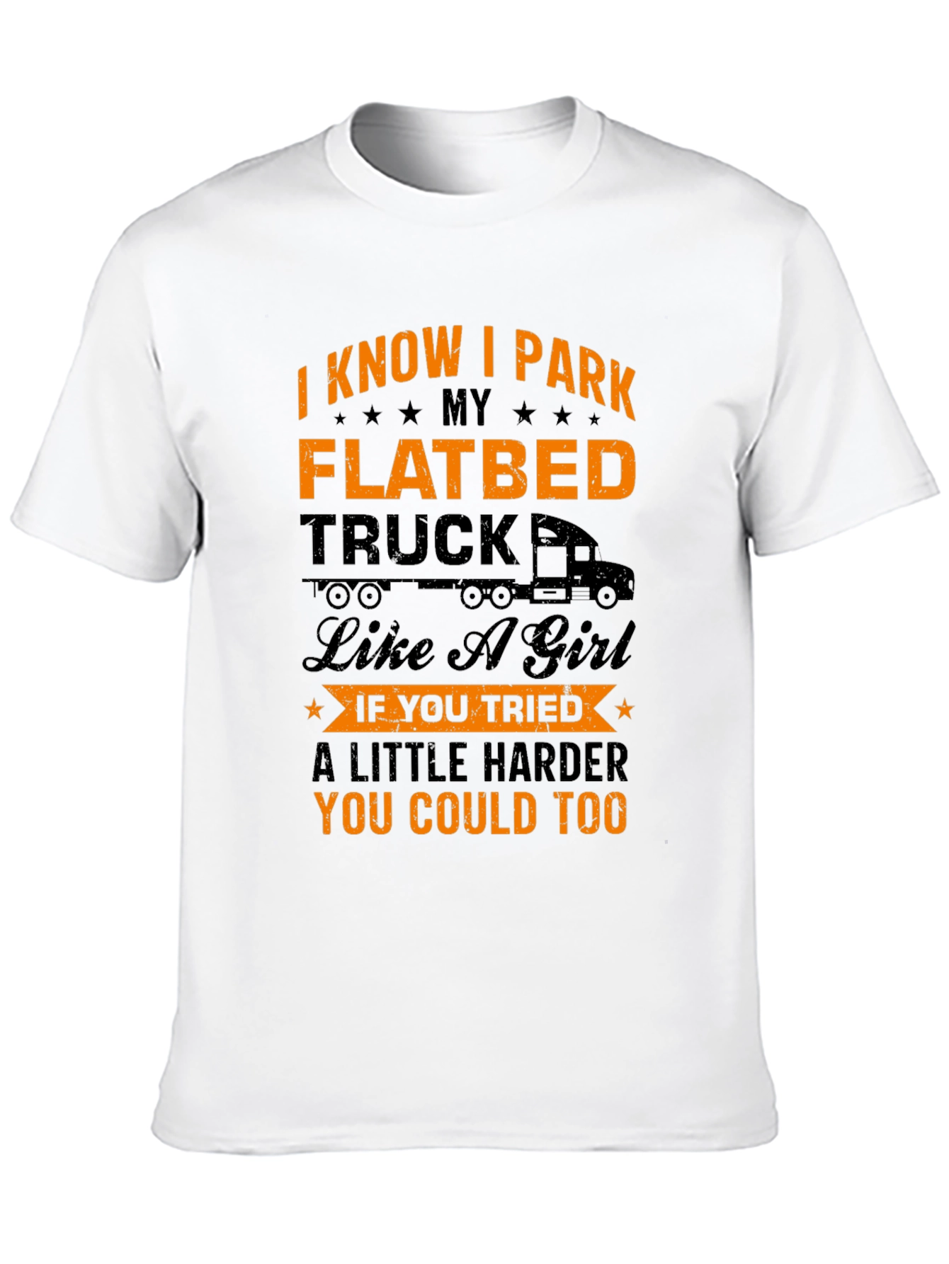 Black Funny Flatbed Truck Driver T-Shirt view 10