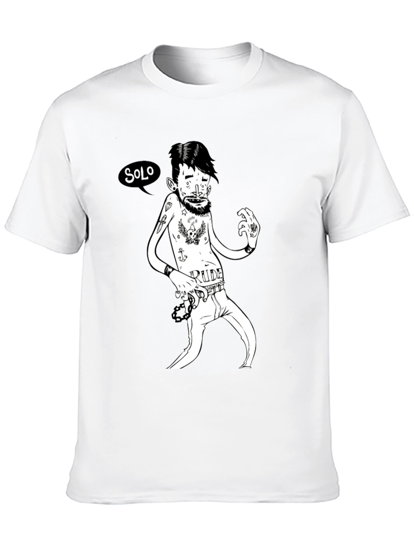 Black Solo Rude Tattoo T-Shirt view 10