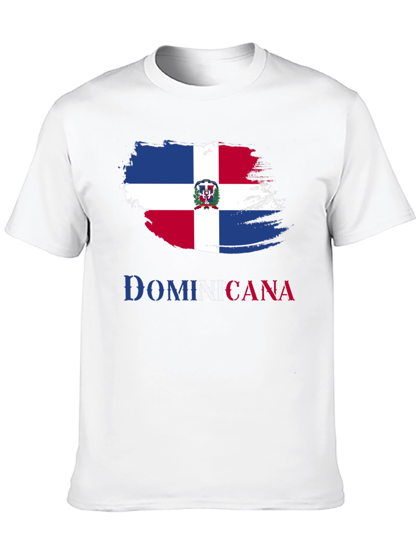 Black Dominicana Flag T-Shirt - Men's Short Sleeve Tee view 10