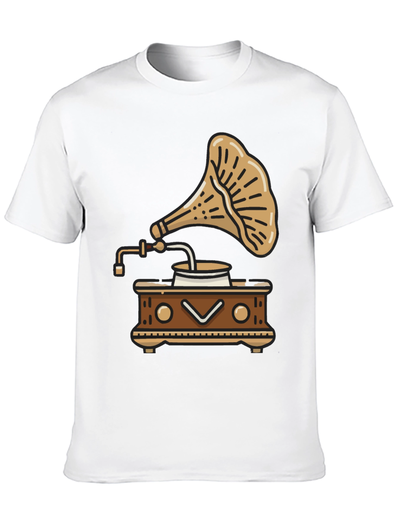 Black Vintage Gramophone T-Shirt - Retro Music Style view 10