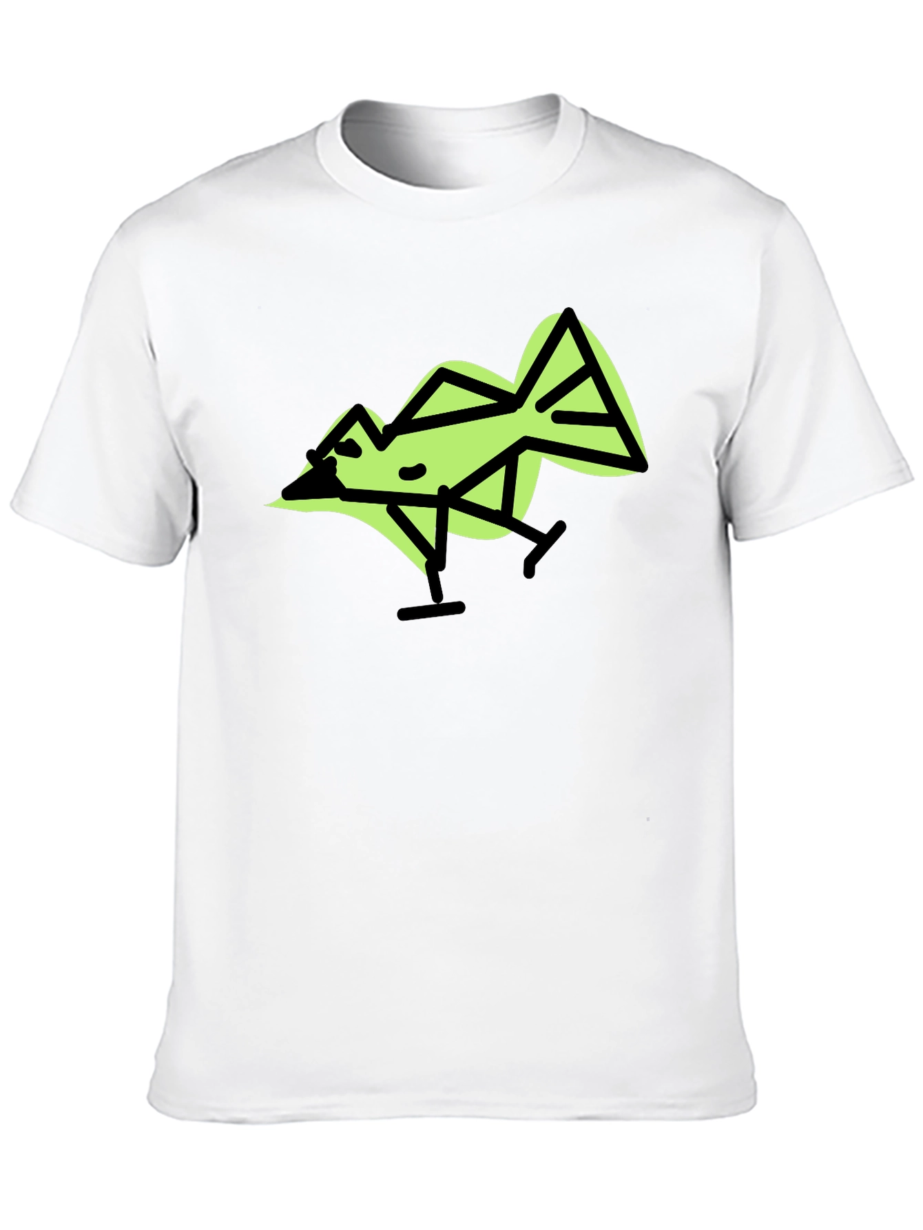 Black Geometric Bird Graphic T-Shirt view 10