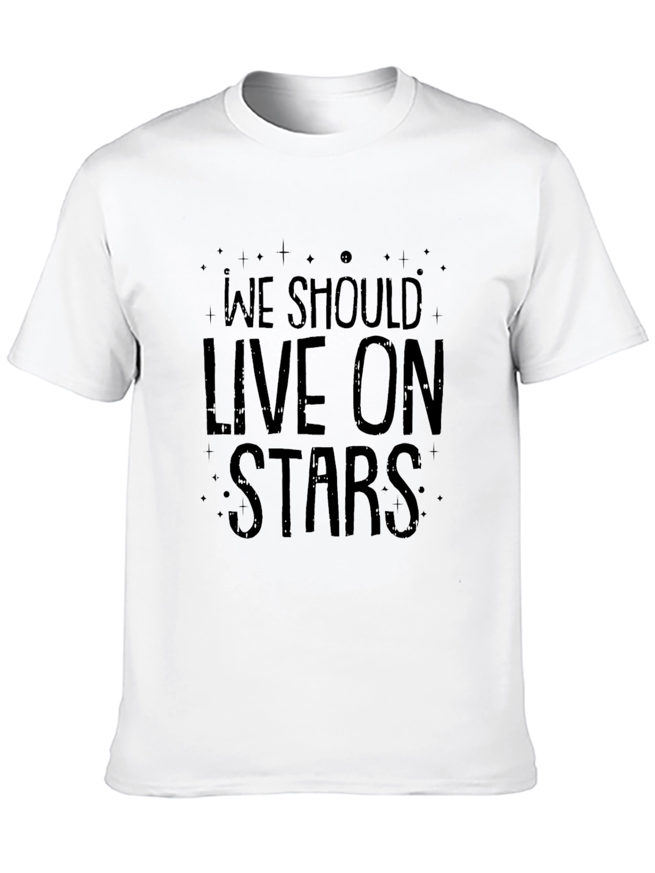 Black We Should Live On Stars Graphic Tee - Black Cotton Blend view 10