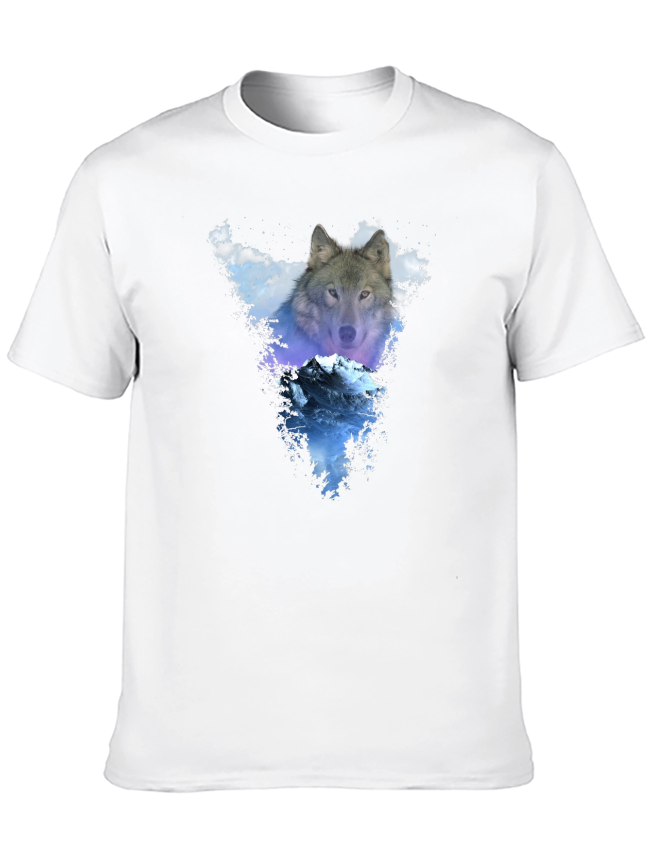 Black Wolf & Mountain Graphic Black T-Shirt view 10